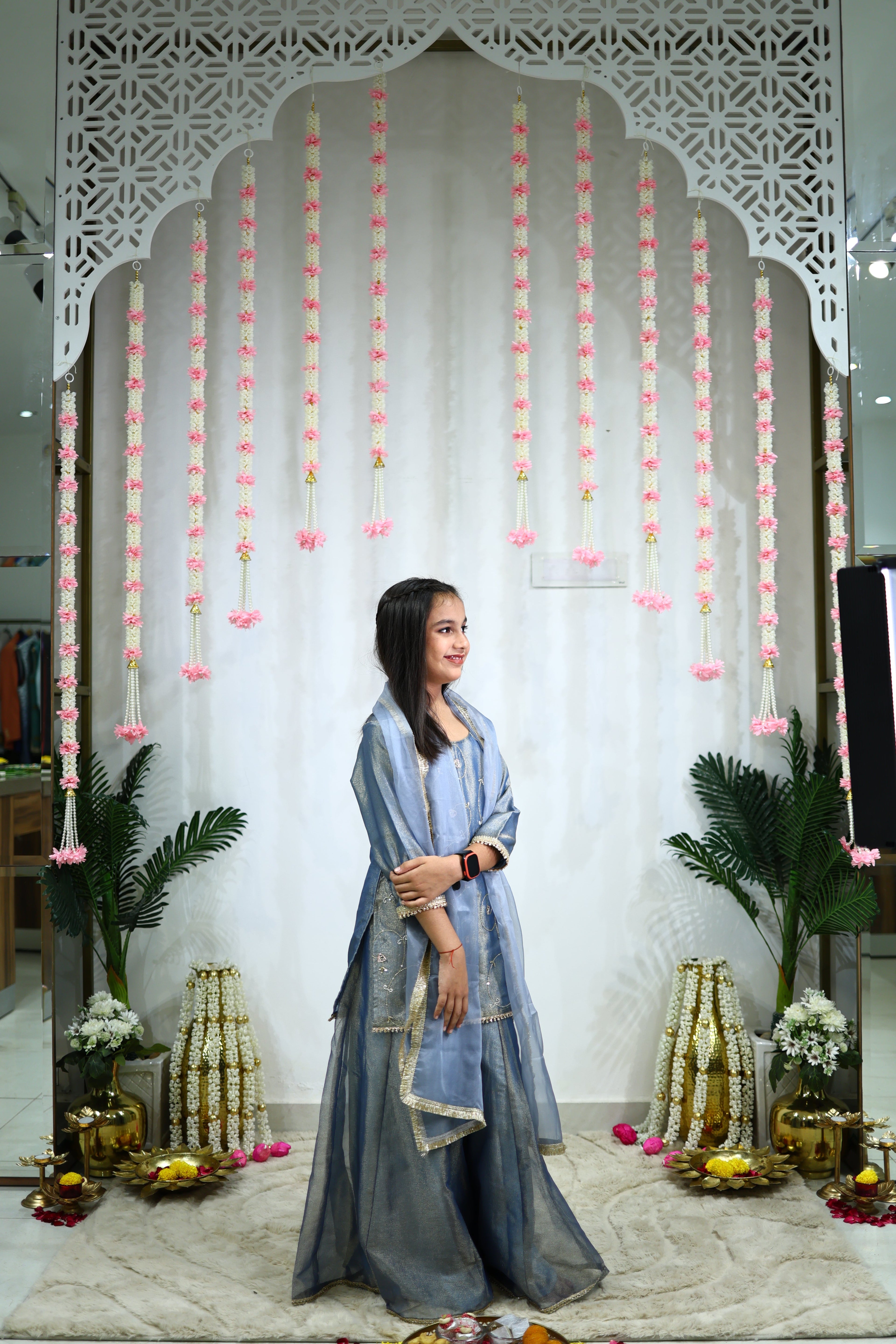 MOHINI JAAL SHARARA SET BLUE