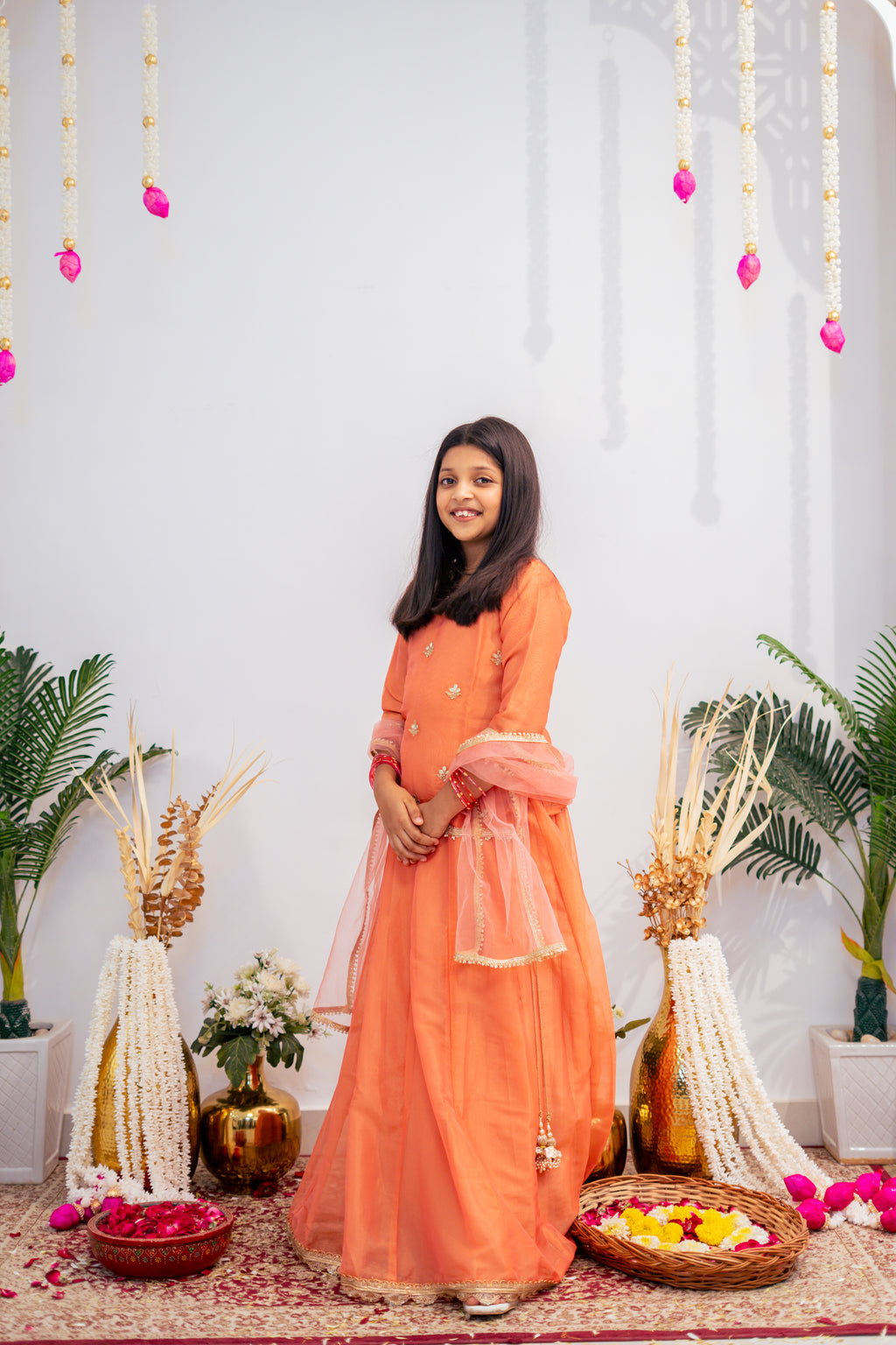 NISHA LEHENGA SET ORANGE