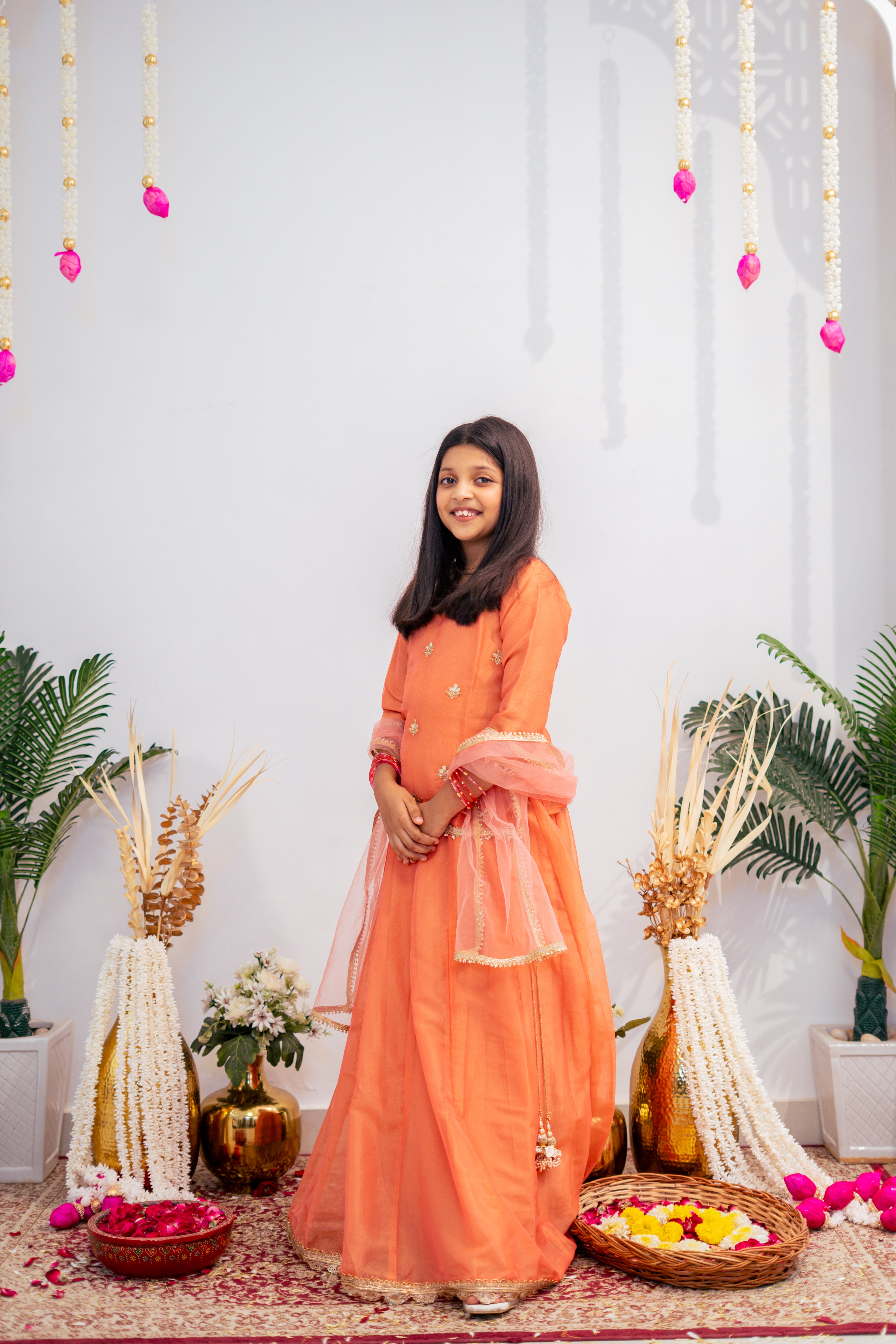 NISHA LEHENGA SET ORANGE