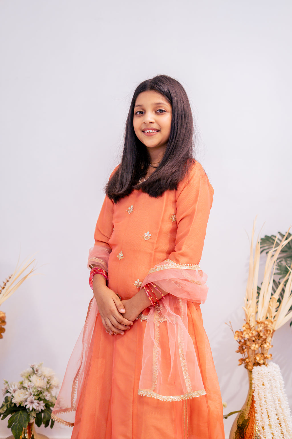 NISHA LEHENGA SET ORANGE