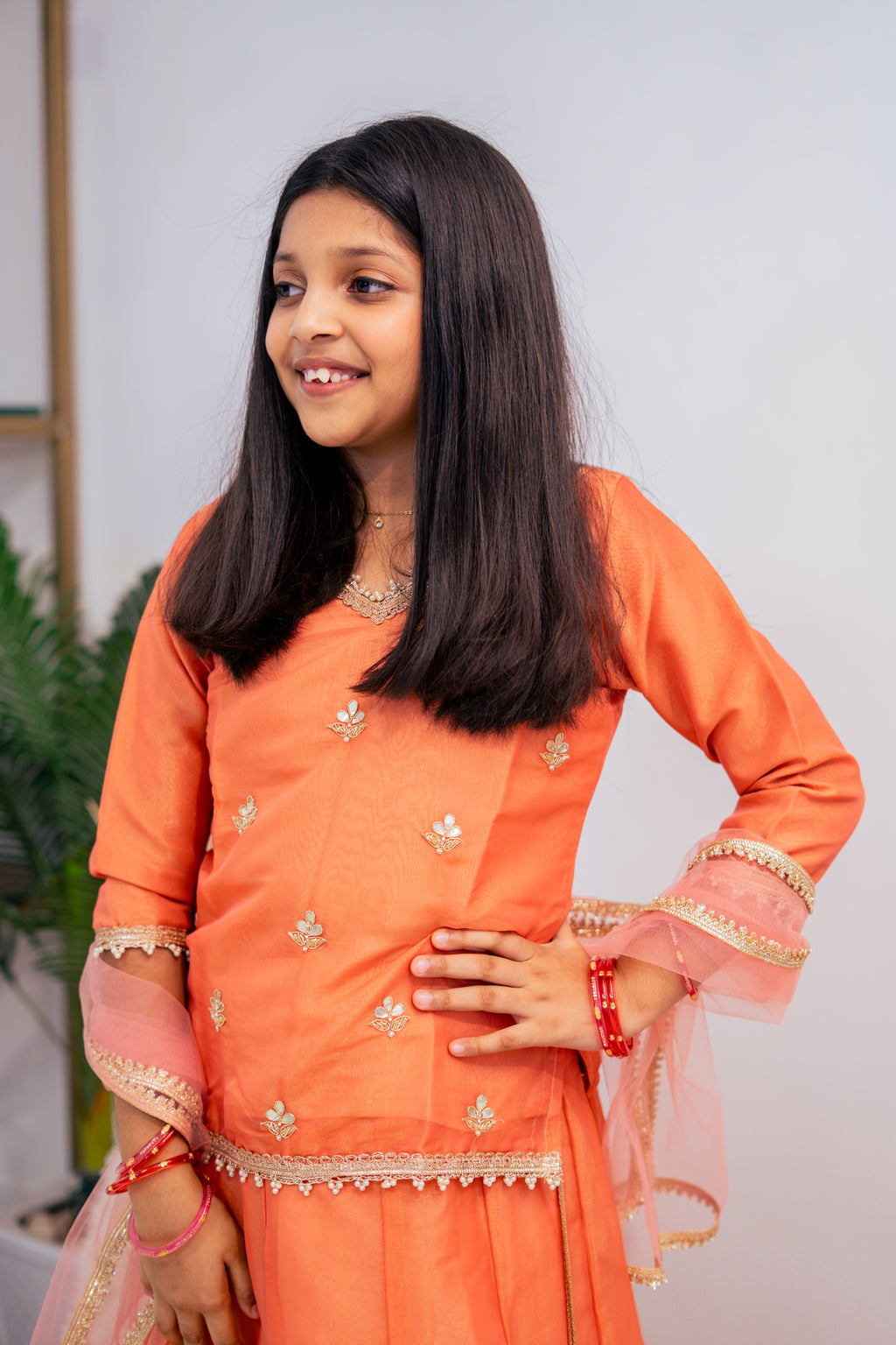 NISHA LEHENGA SET ORANGE