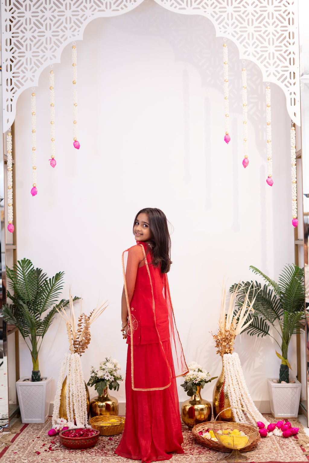 SAADGI MUL SHARARA SET RED