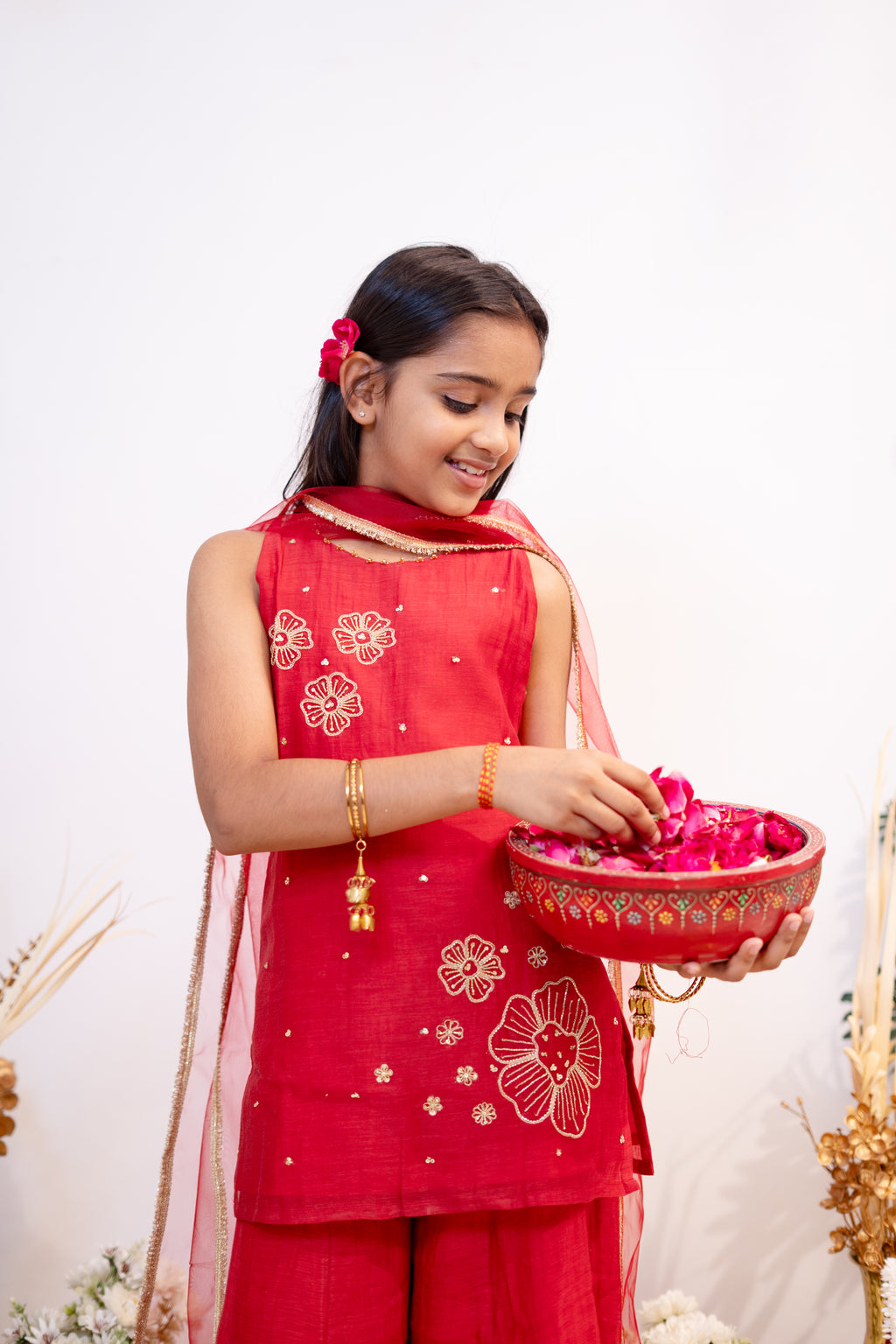 SAADGI MUL SHARARA SET RED