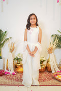 SAADGI MUL SHARARA SET WHITE