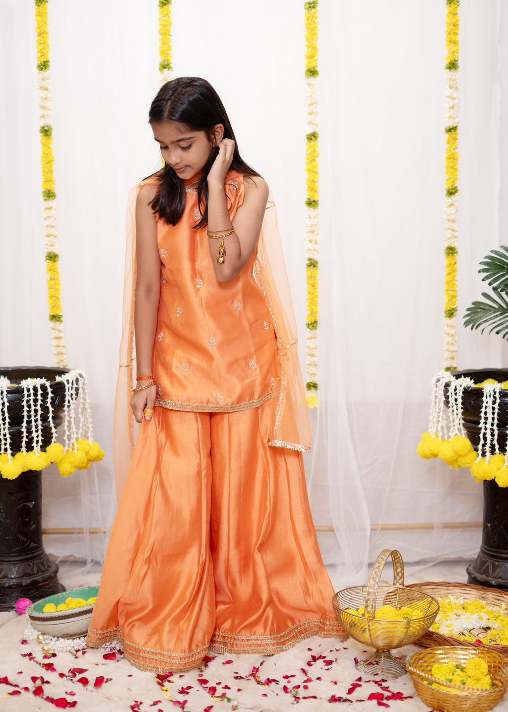 SAANJH SHARARA ORANGE