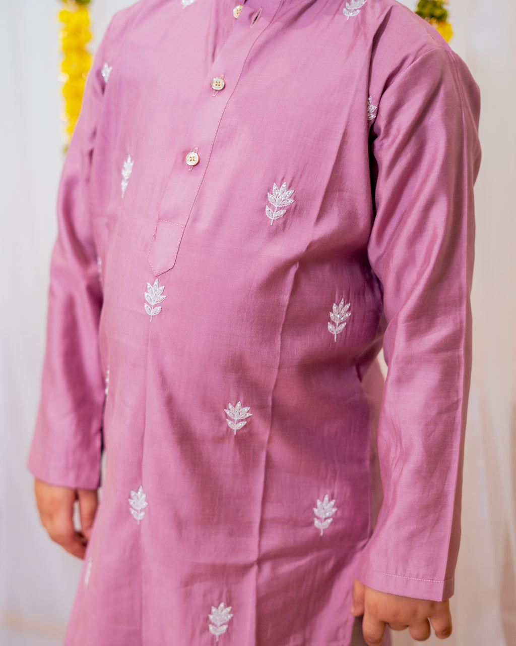 NAAZ KURTA SET PASTEL MAUVE PINK