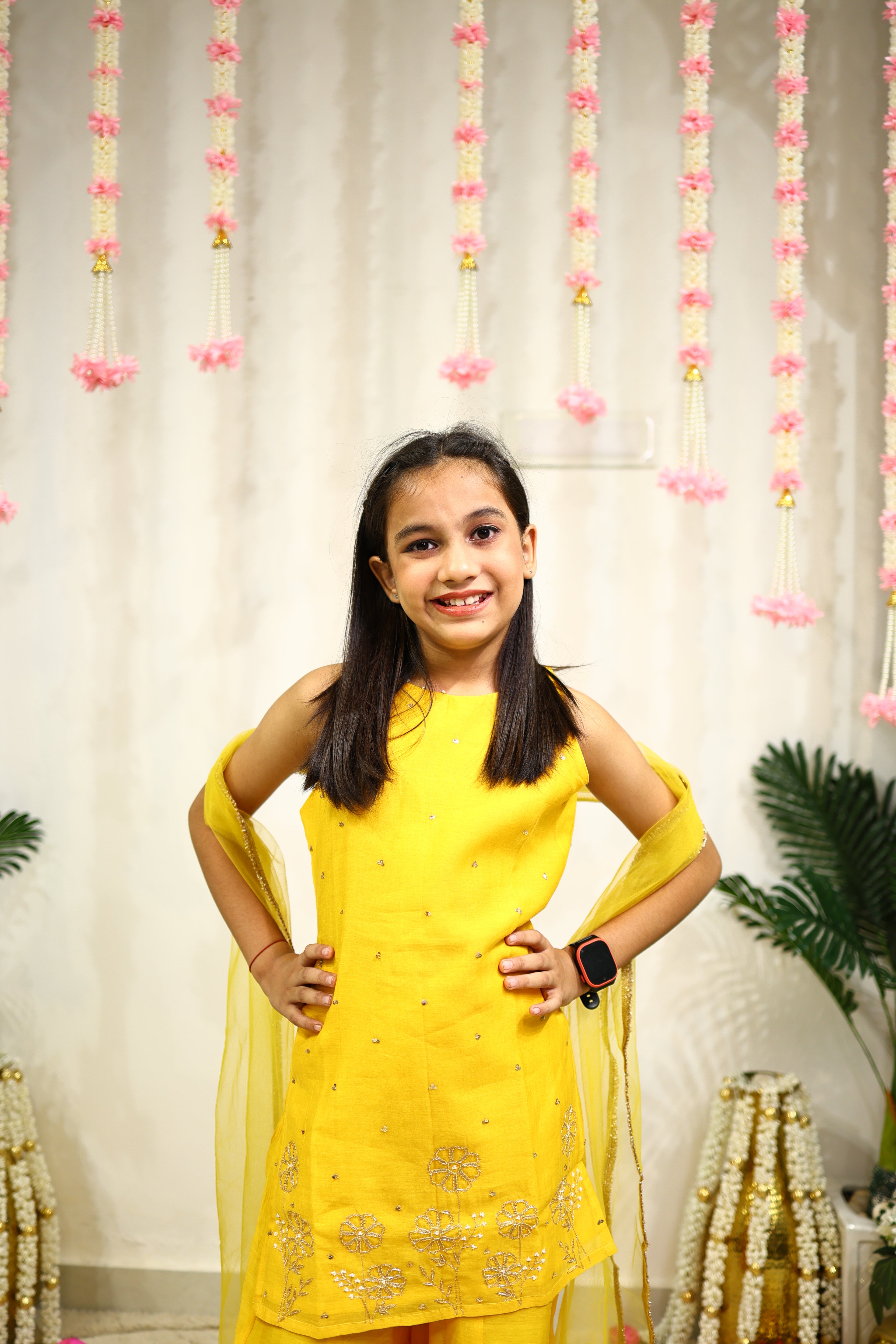 SUNHERI MUL SHARARA SET YELLOW