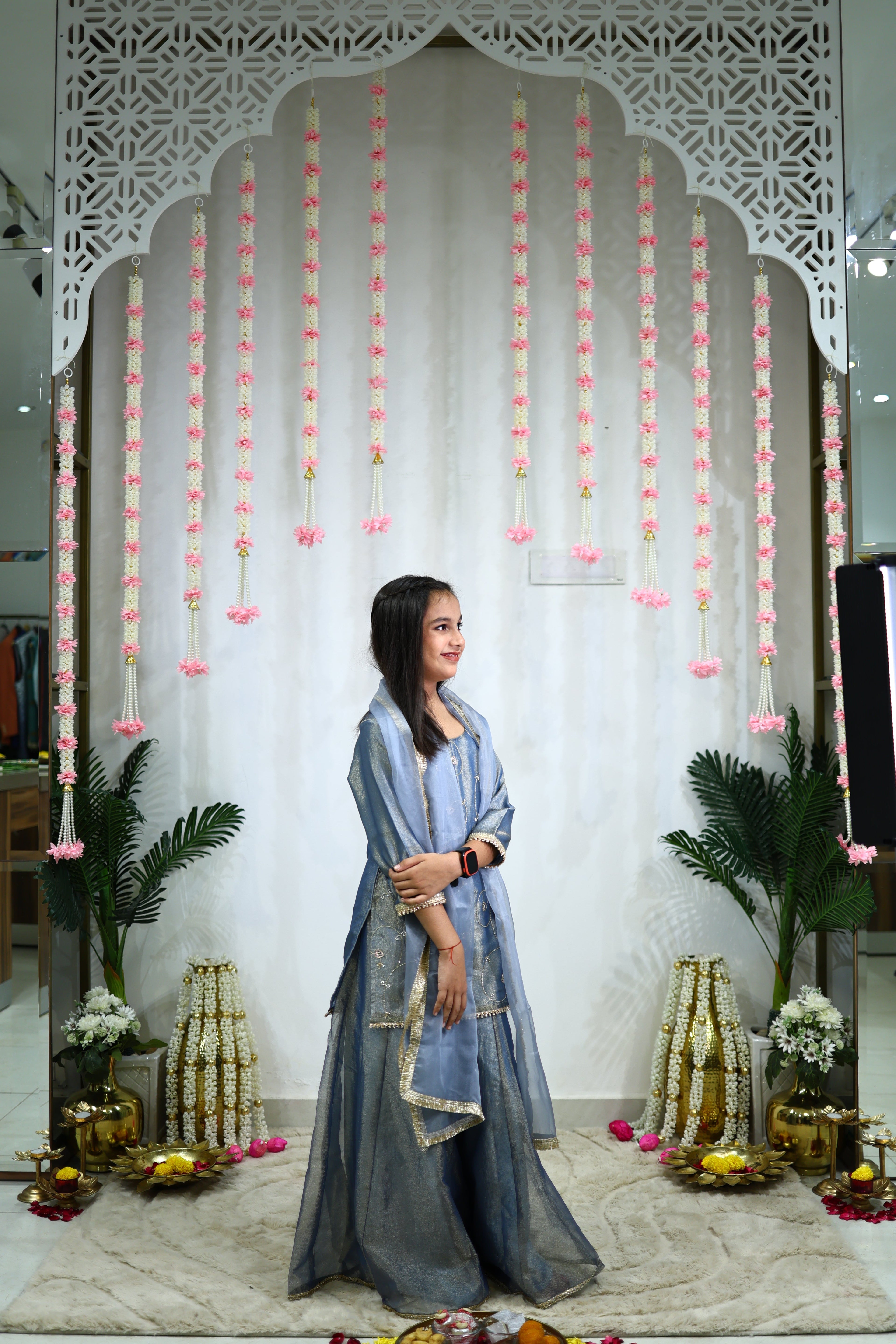 MOHINI JAAL SHARARA SET BLUE