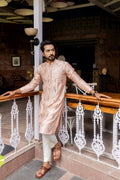 Katli Work Peach Pink Kurta Set