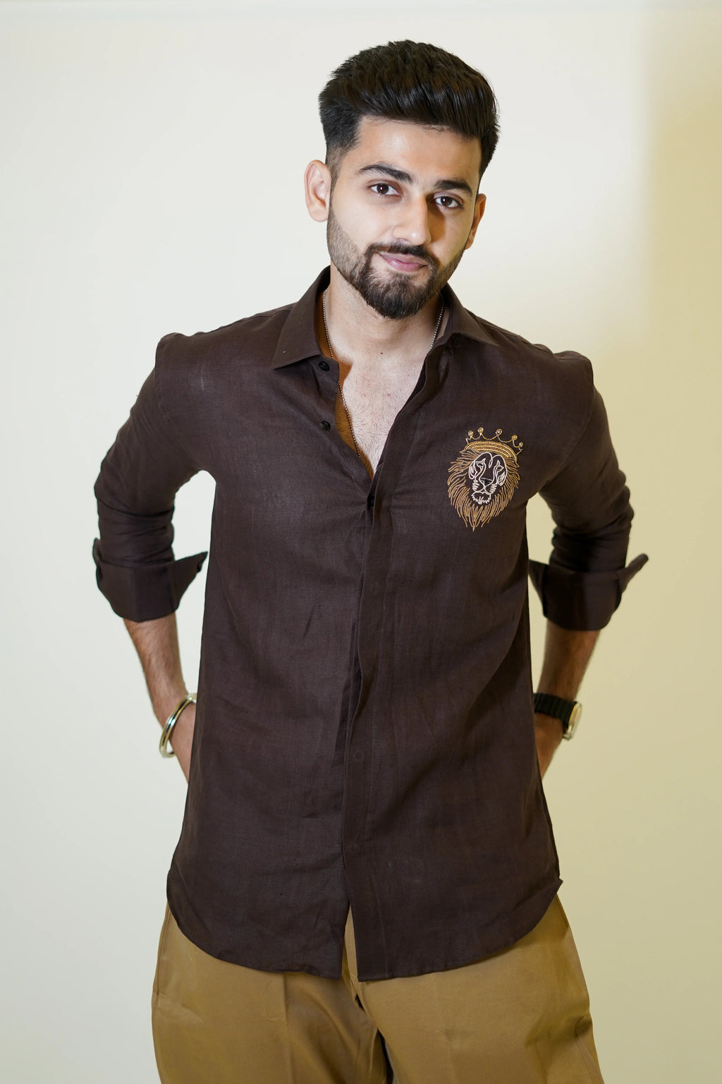 Singham Brown Linen Shirt