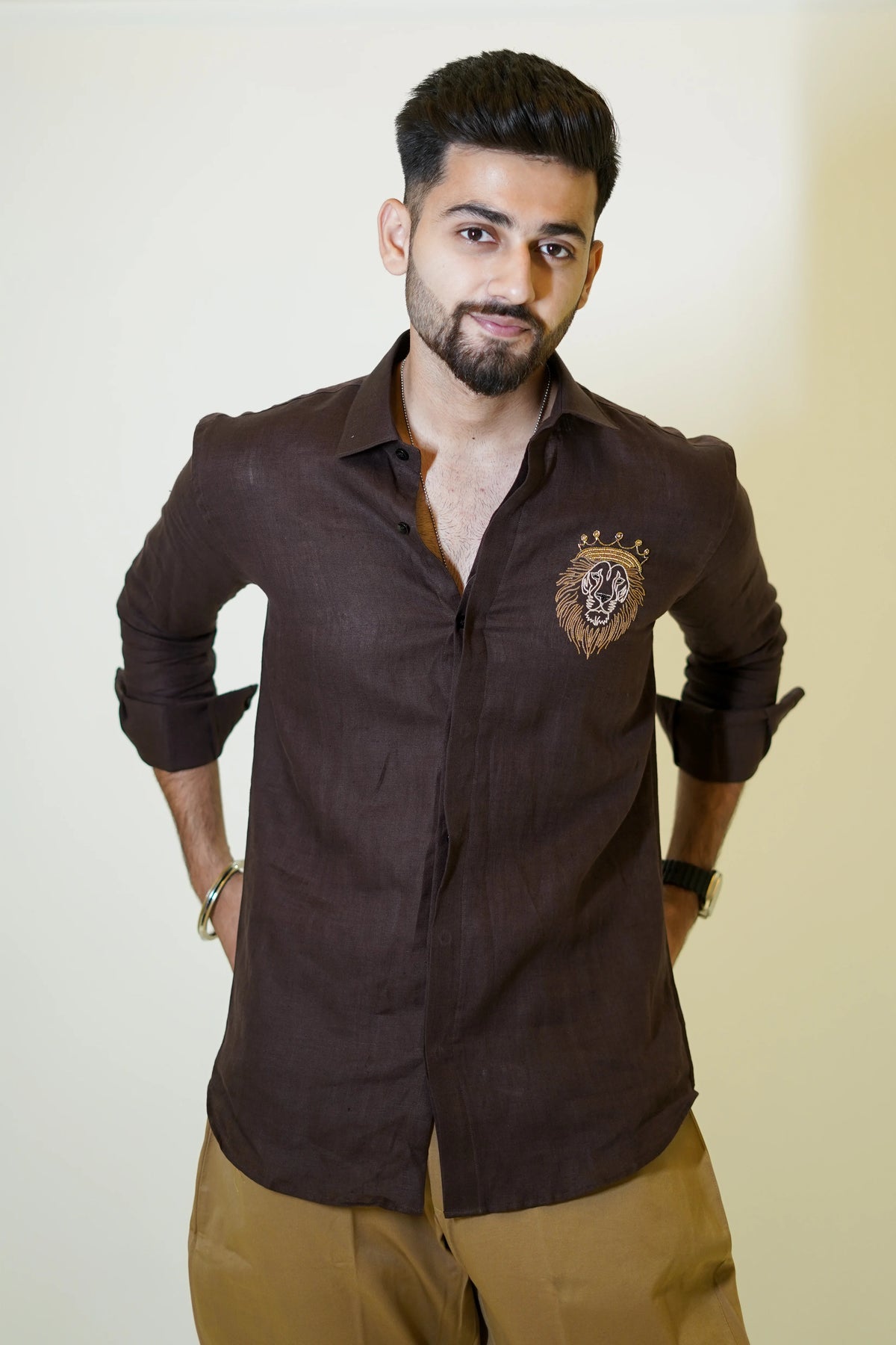 Singham Brown Linen Shirt