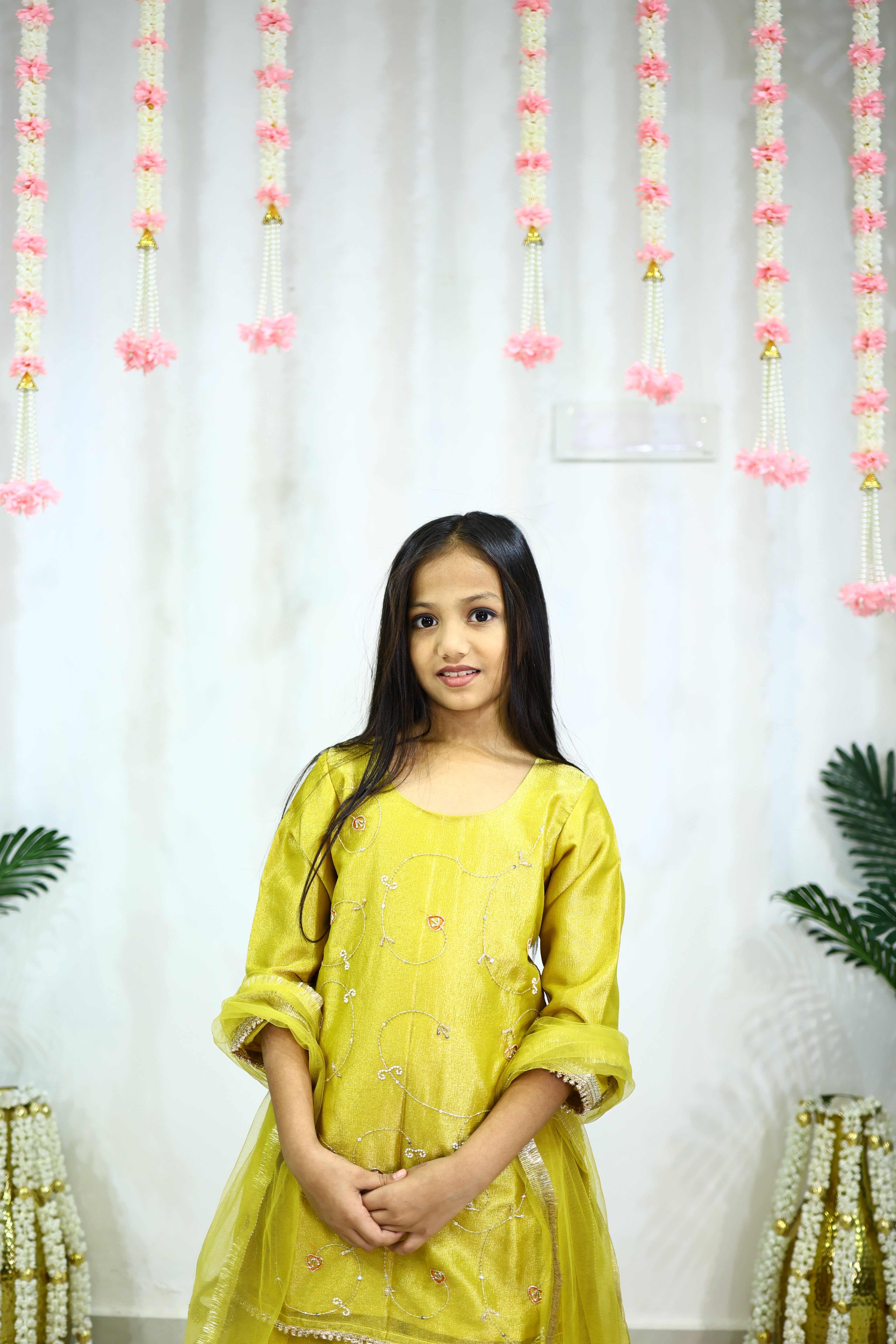 MOHINI JAAL SHARARA SET YELLOW