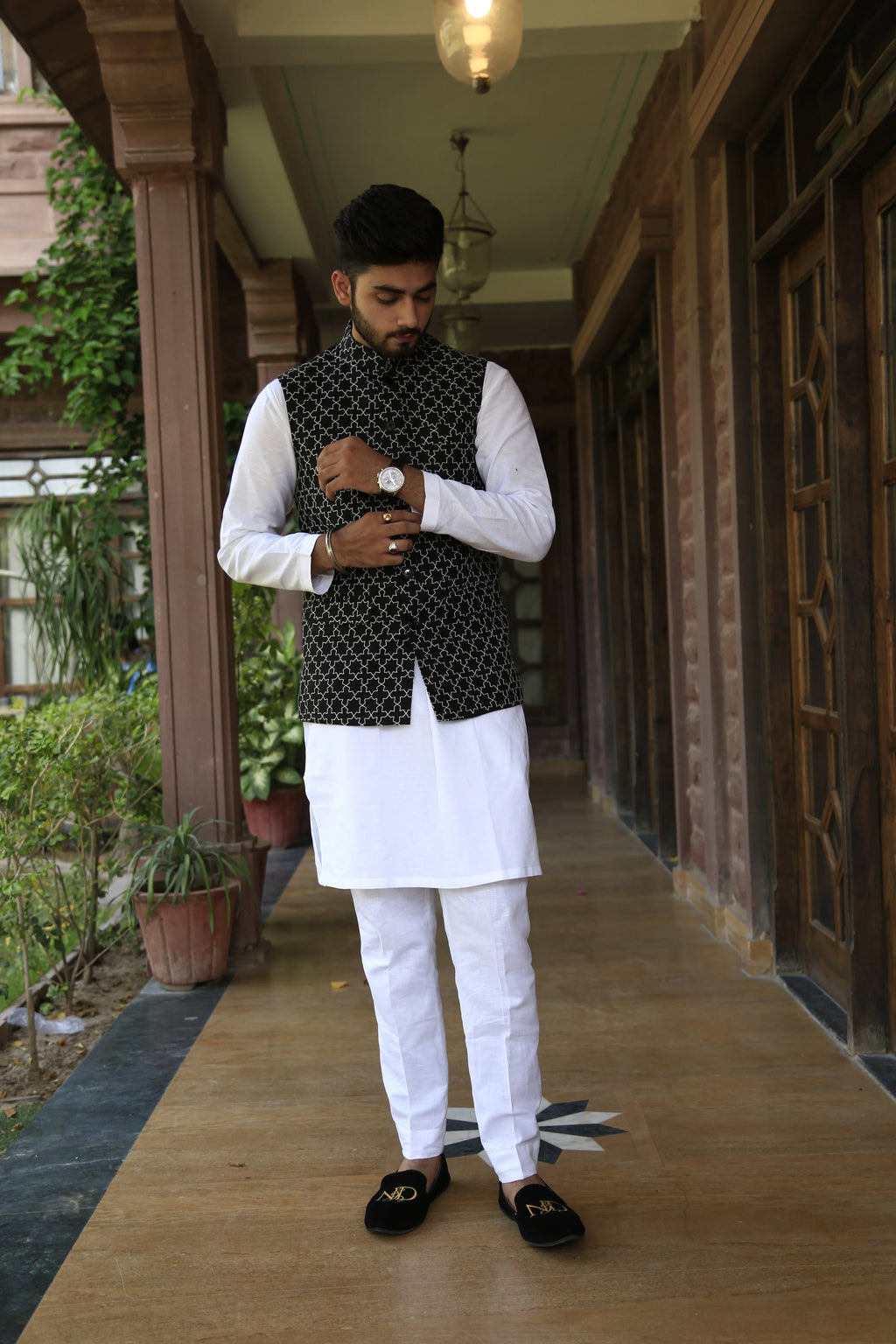 Nawab Black Nehru Jacket