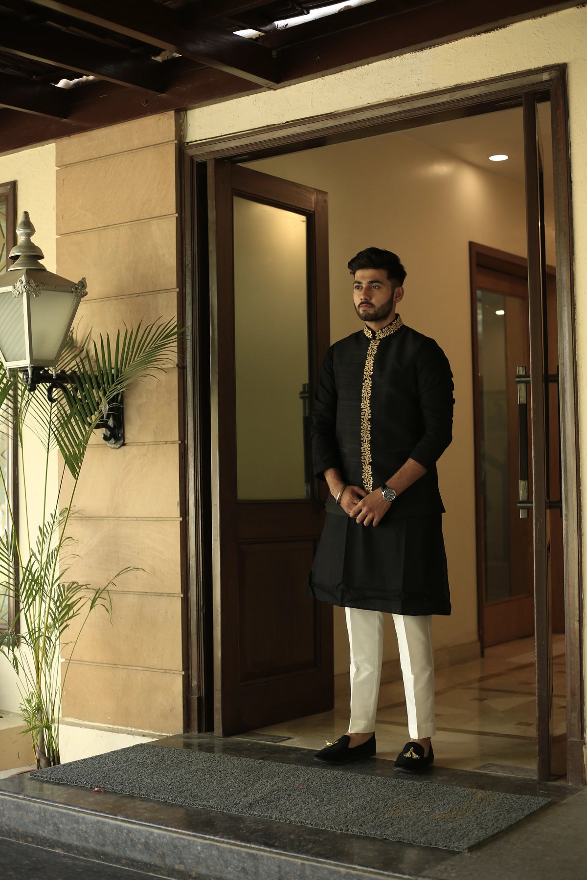 Daali Black Nehru Jacket Set
