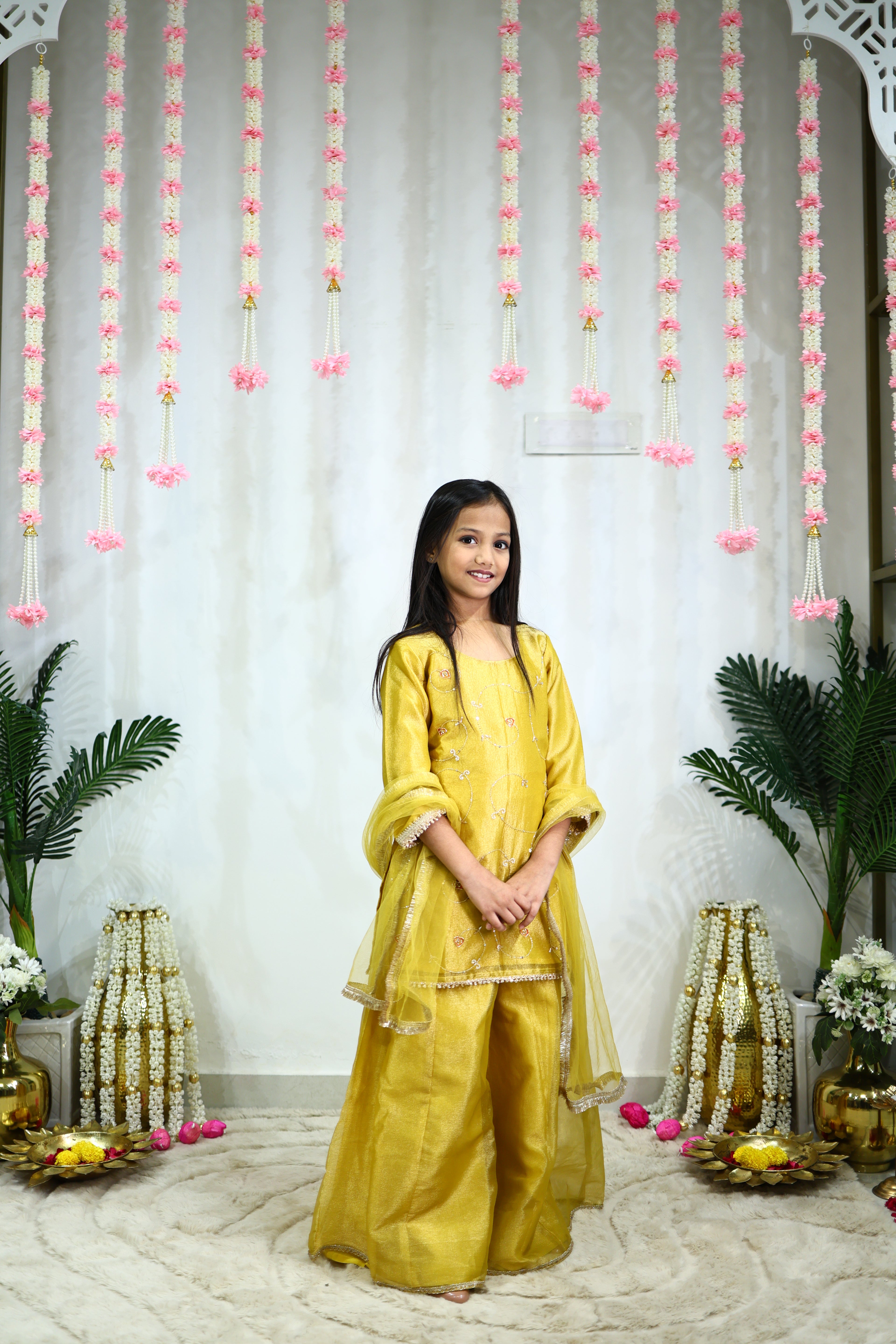 MOHINI JAAL SHARARA SET YELLOW