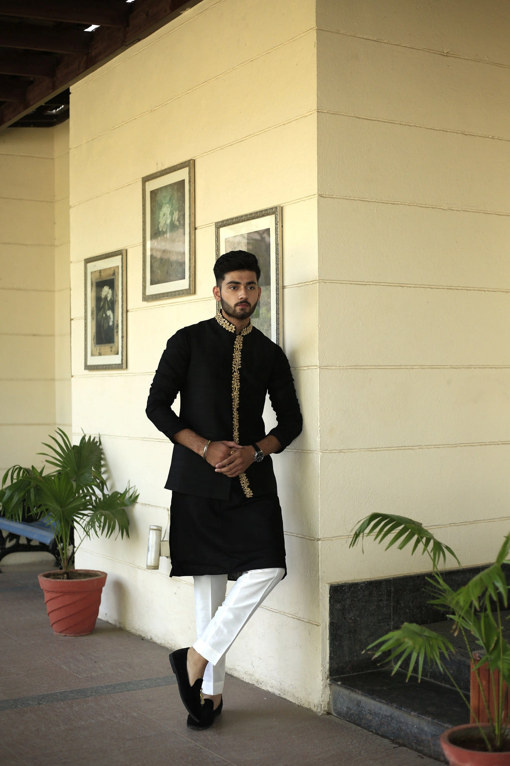 Daali Black Nehru Jacket Set