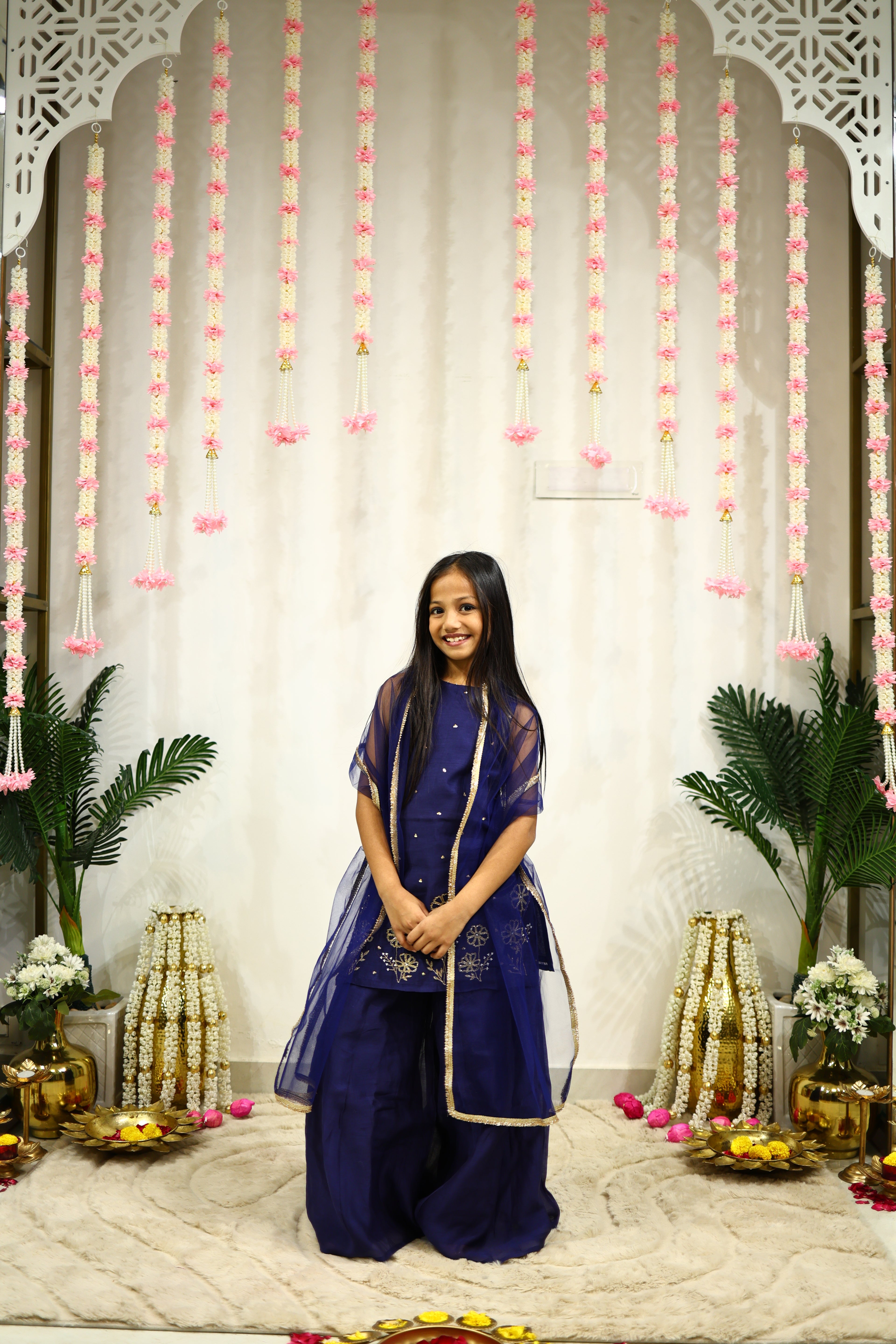 SUNHERI MUL SHARARA SET BLUE