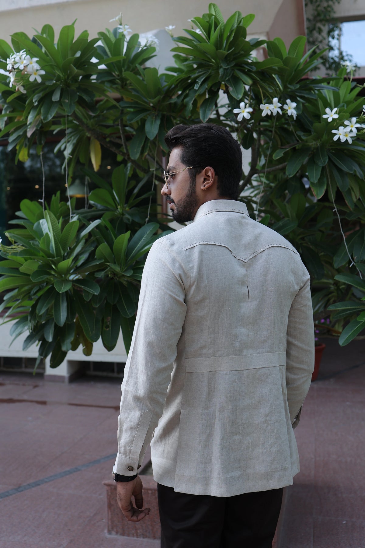 Stitch Mark Hunter Shirt – Off White Linen Shirt