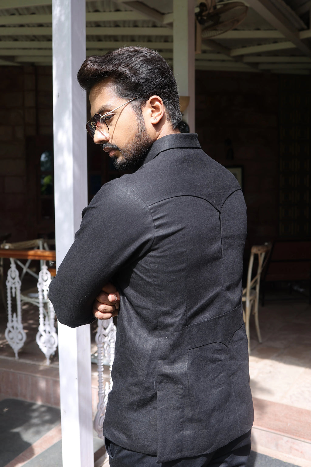 Black Pocket Stitch Hunter Shirt