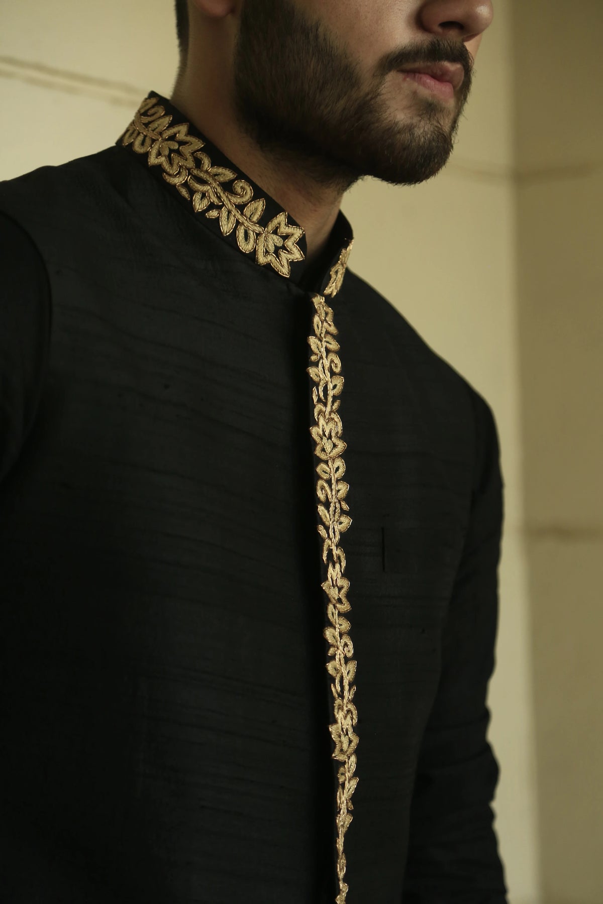 Daali Black Nehru Jacket Set