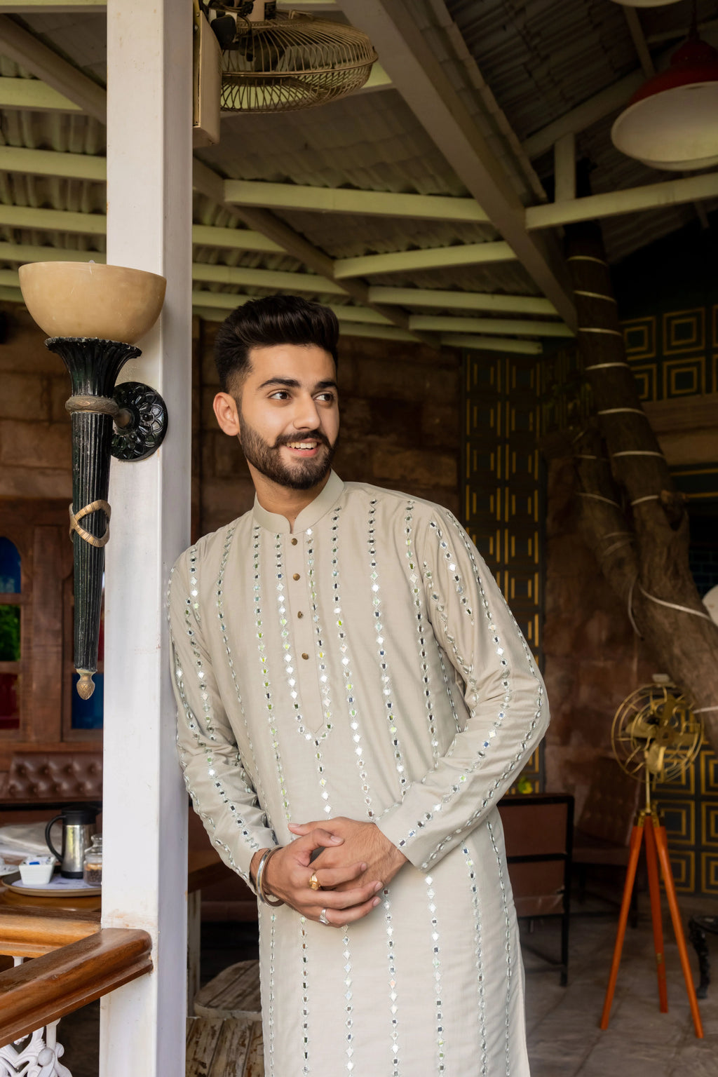 Savera Steel Grey Embroidered Kurta Set