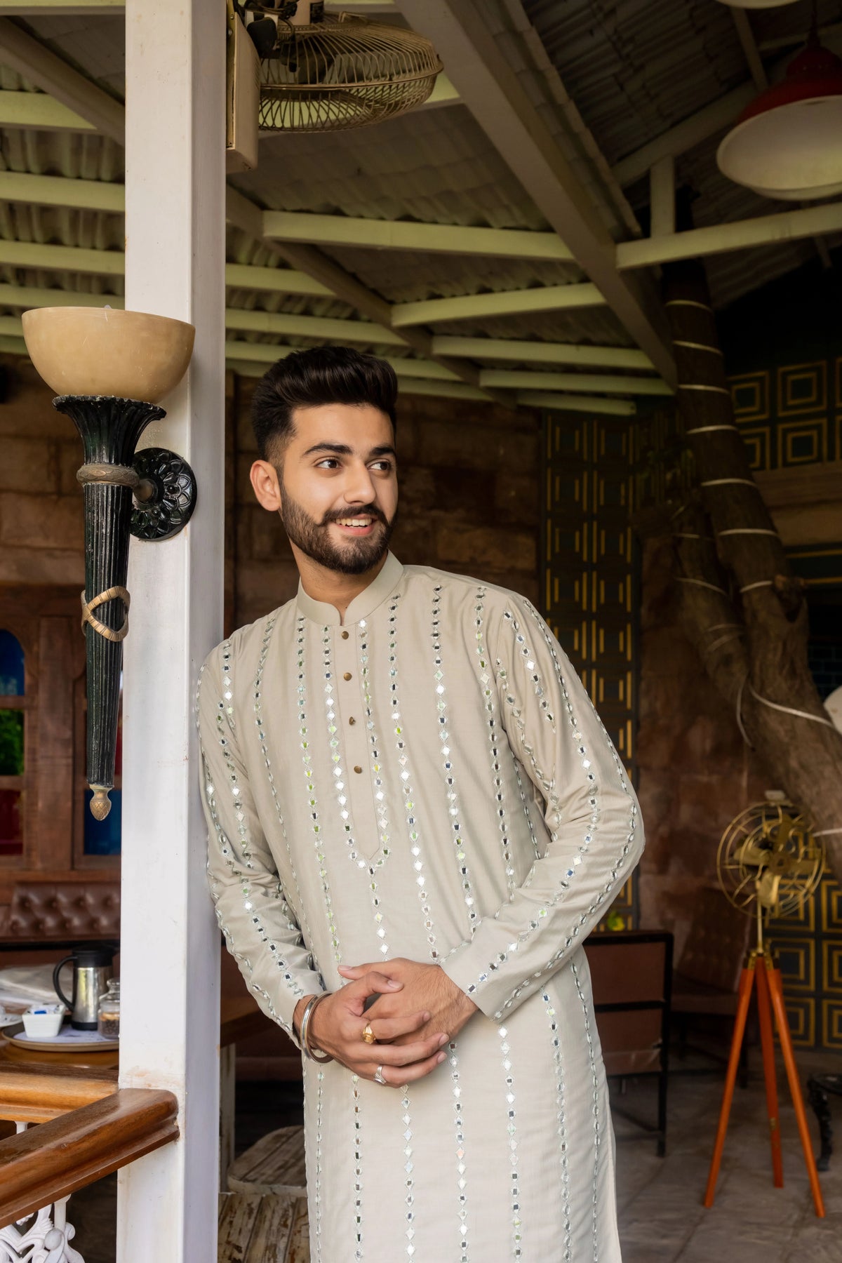 Savera Steel Grey Embroidered Kurta Set