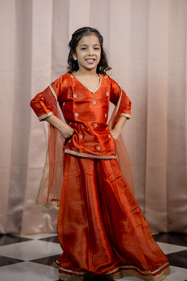 NISHA LEHENGA SET RUST