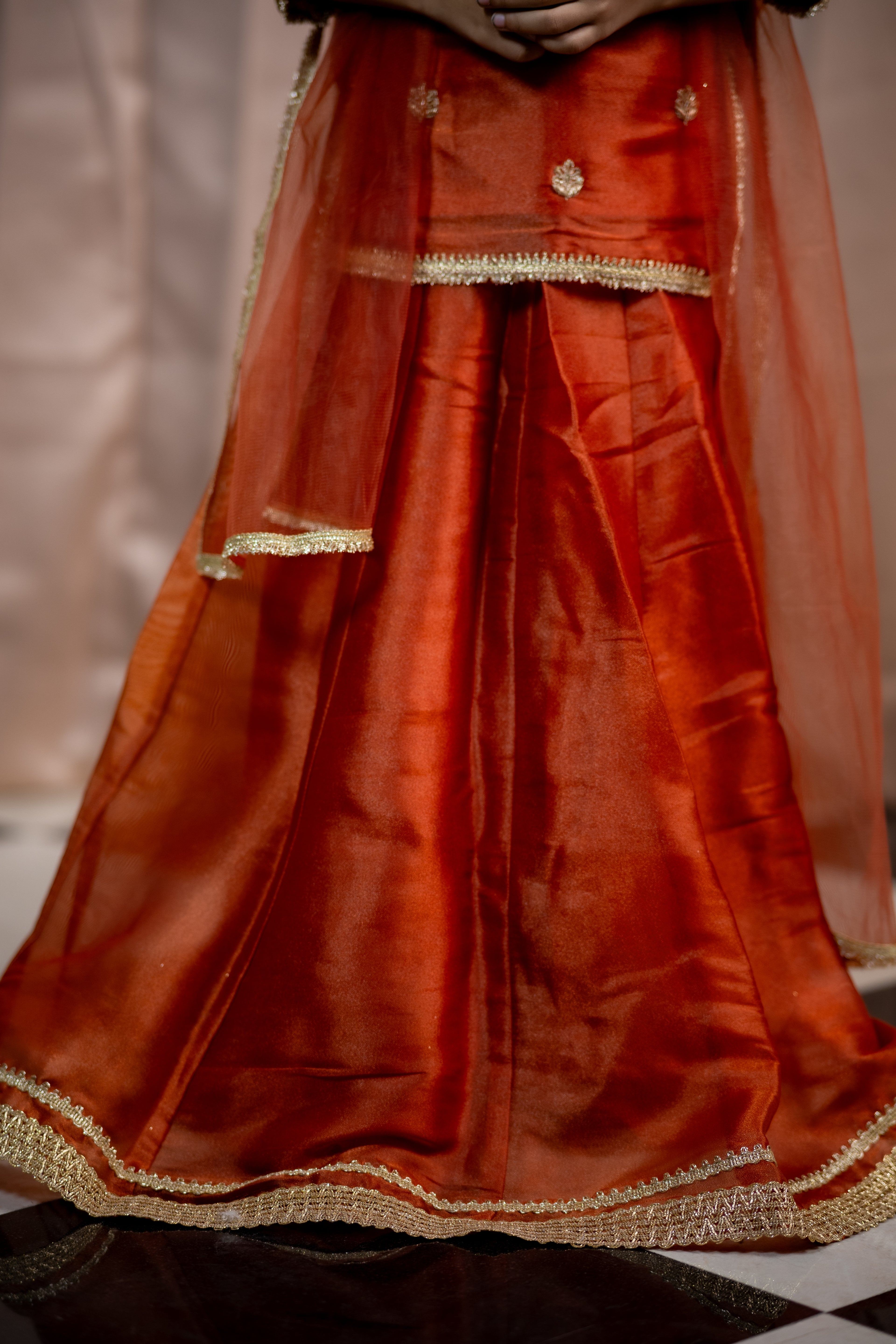 NISHA LEHENGA SET RUST