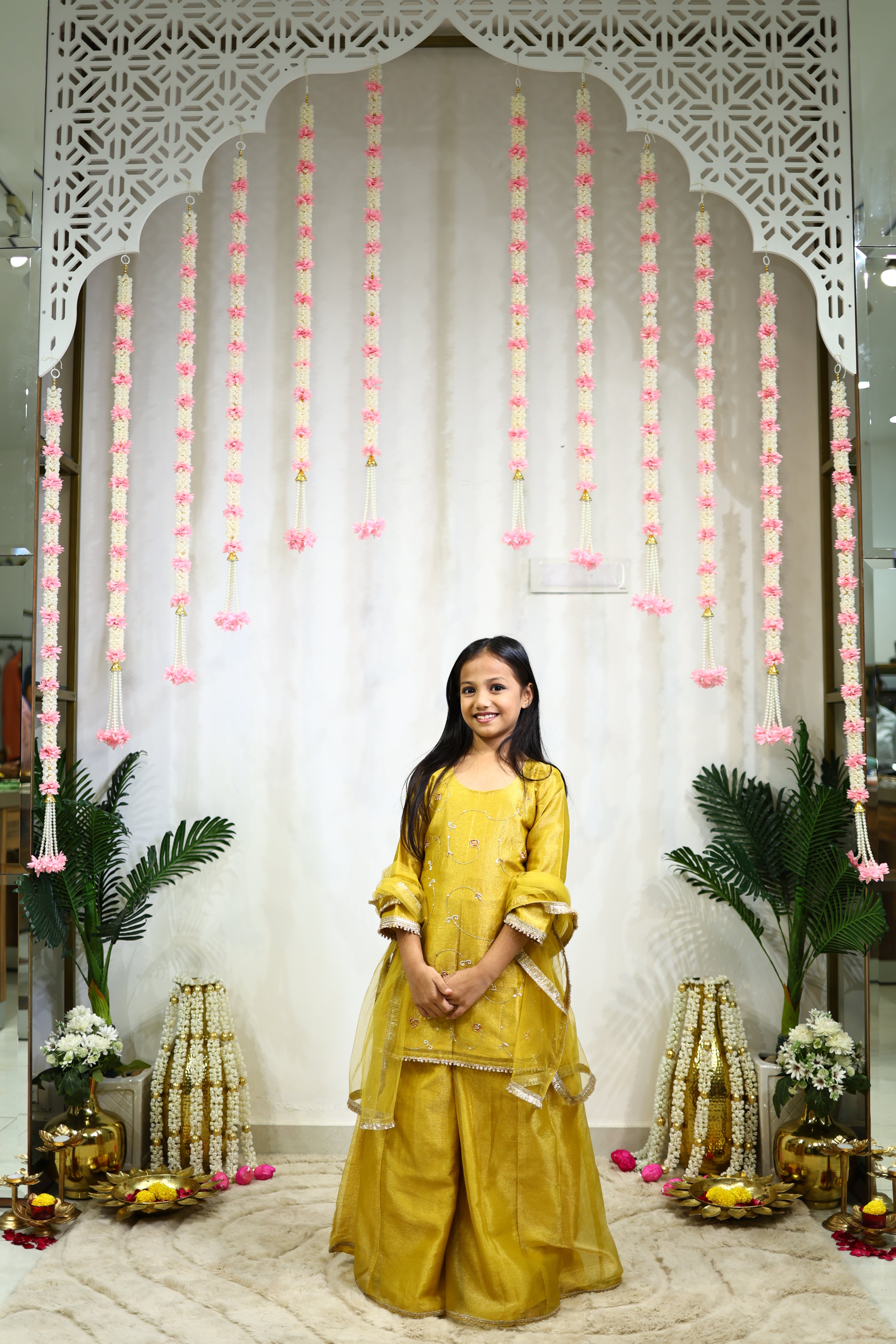 MOHINI JAAL SHARARA SET YELLOW