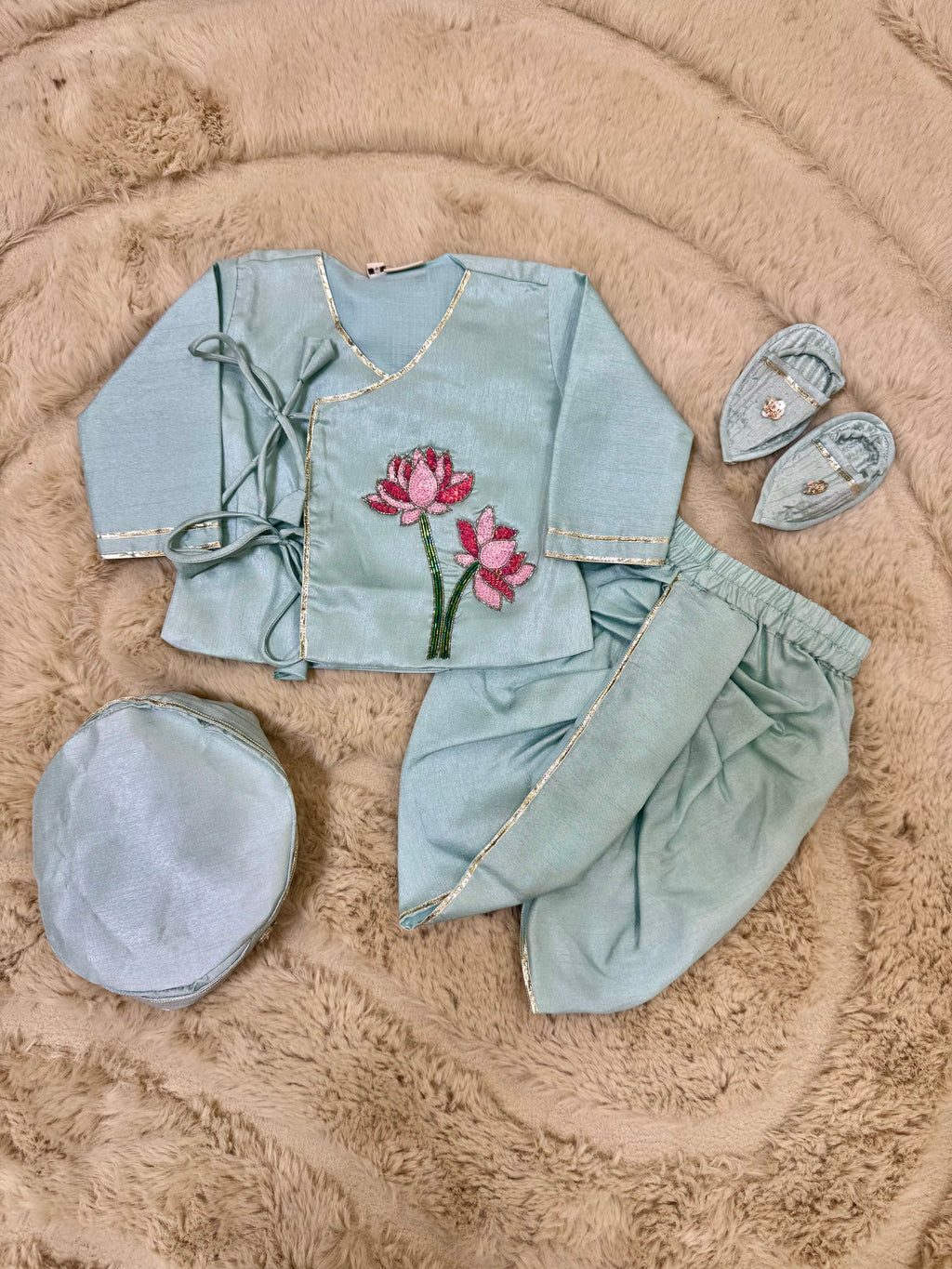 INFANT LOTUS DHOTI KURTA SET