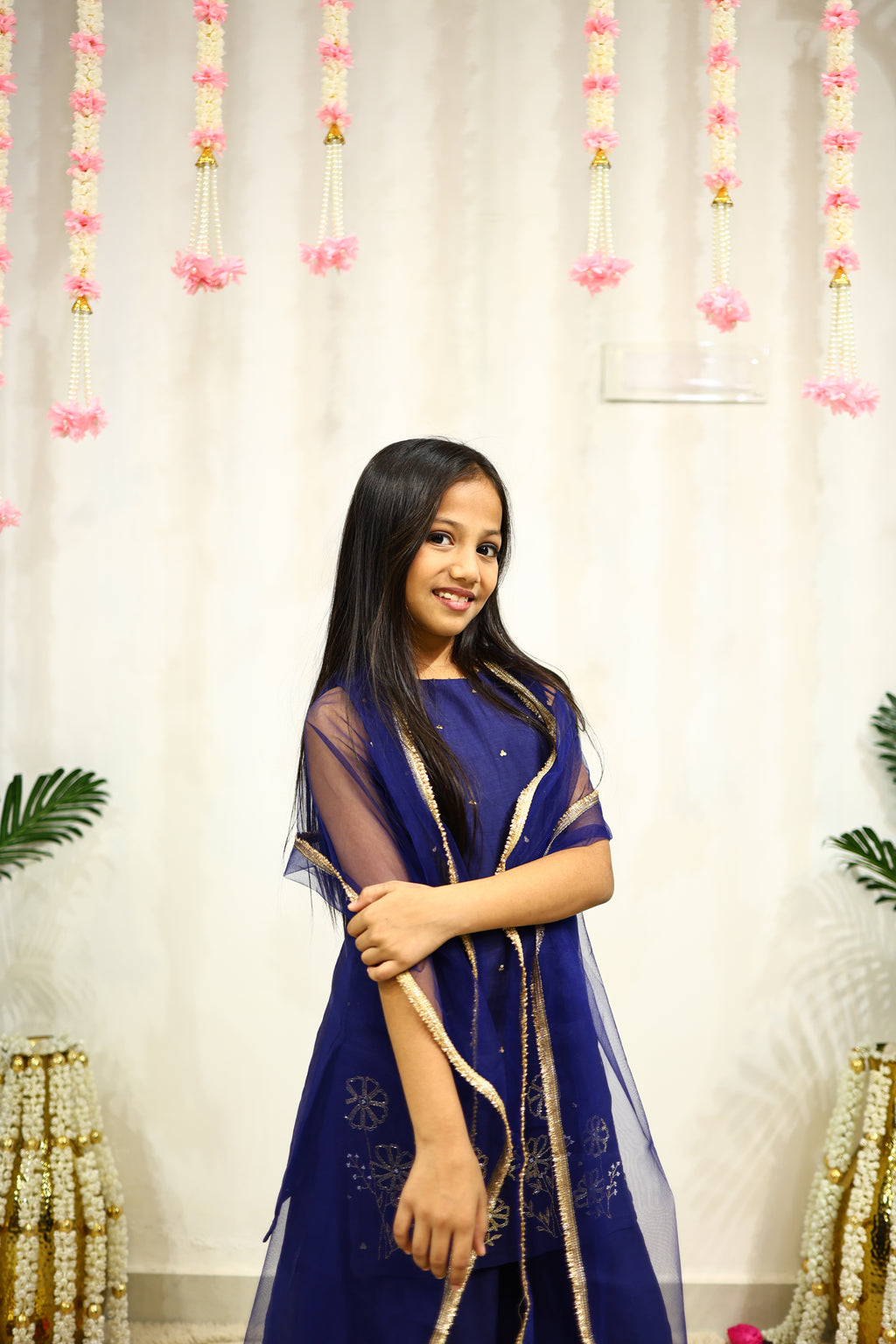 SUNHERI MUL SHARARA SET BLUE