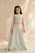 Pastel floral Lehenga set for girls by Marwar Roots, featuring intricate embroidery and elegant design.