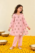 Baby Pink Floral Kurta Pant Set