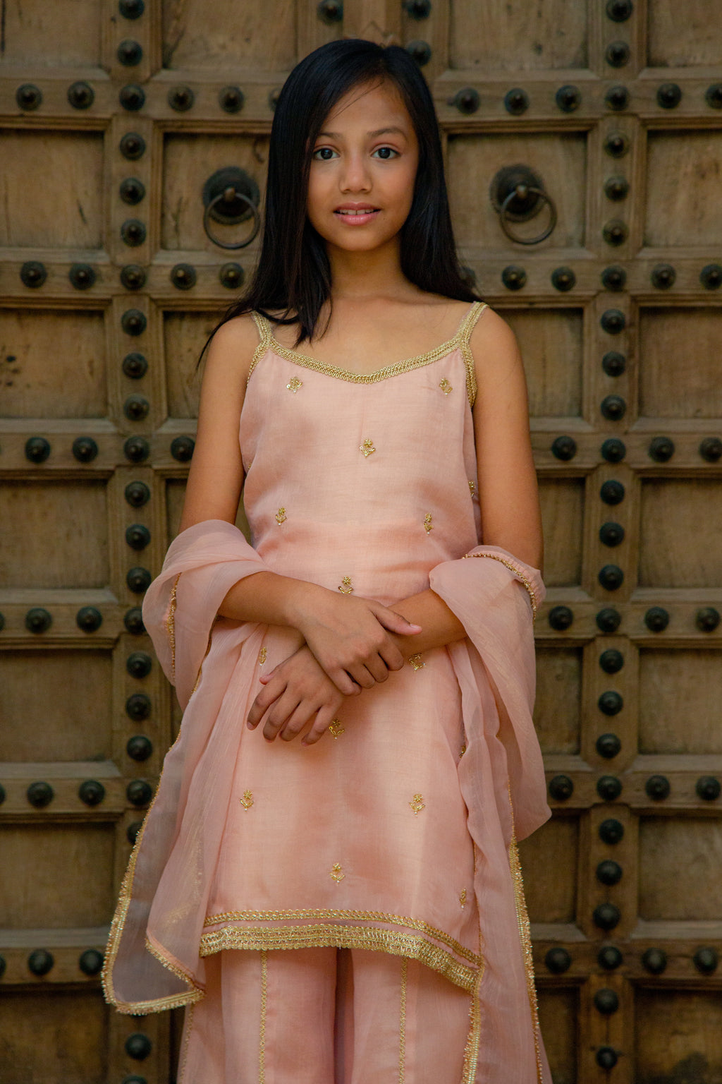 Blush pink Organza Sharara Set