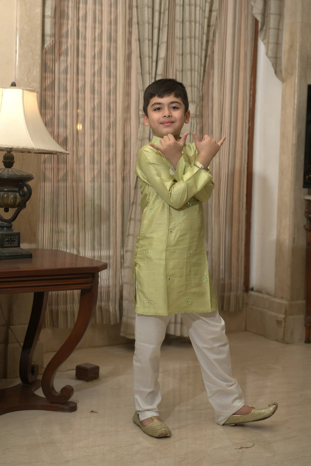 CHAMAK  KURTA SET GREEN