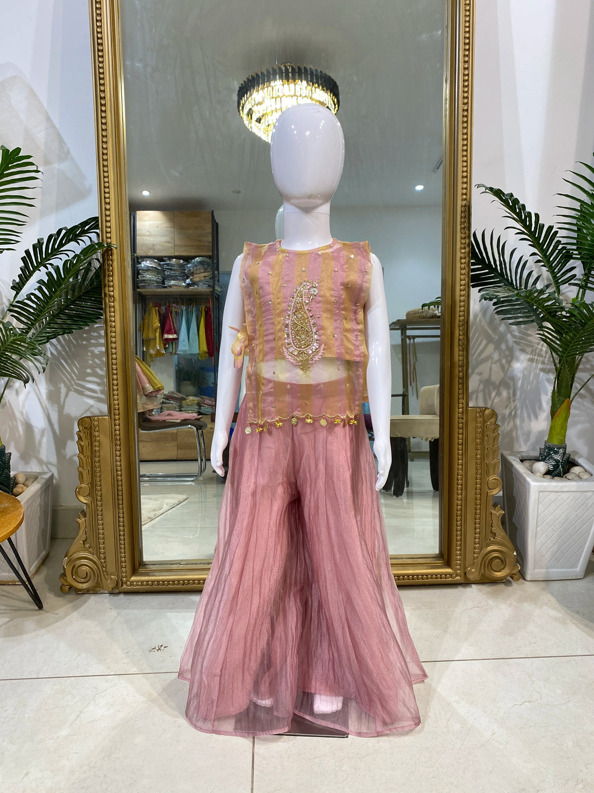 Dusty Pink Gold Indo-Western Set