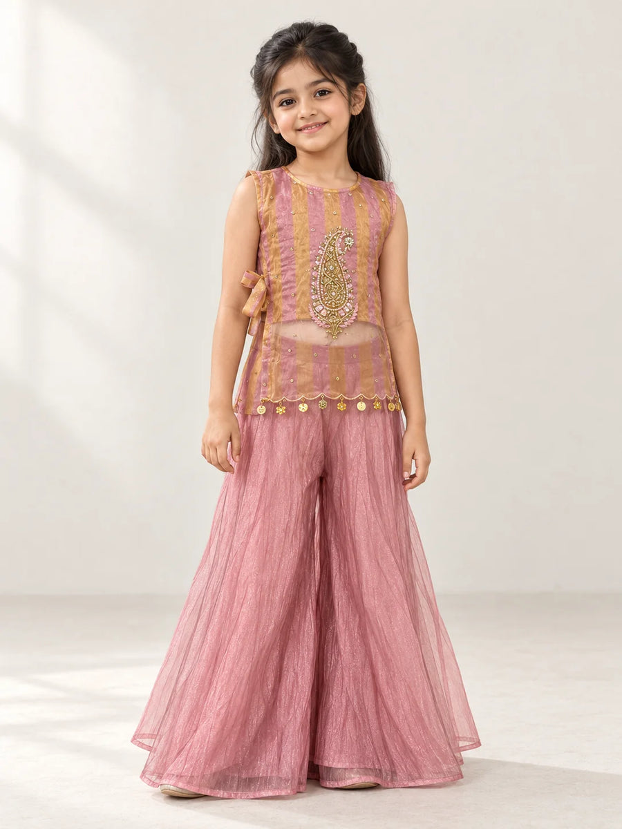 Dusty Pink Gold Indo-Western Set