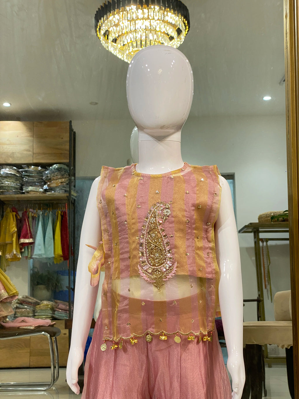 Dusty Pink Gold Indo-Western Set