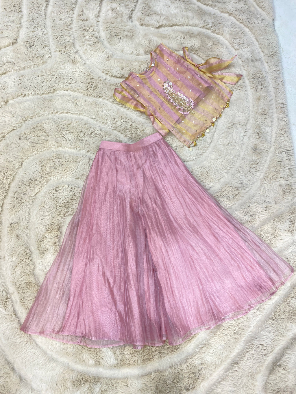 Dusty Pink Gold Indo-Western Set