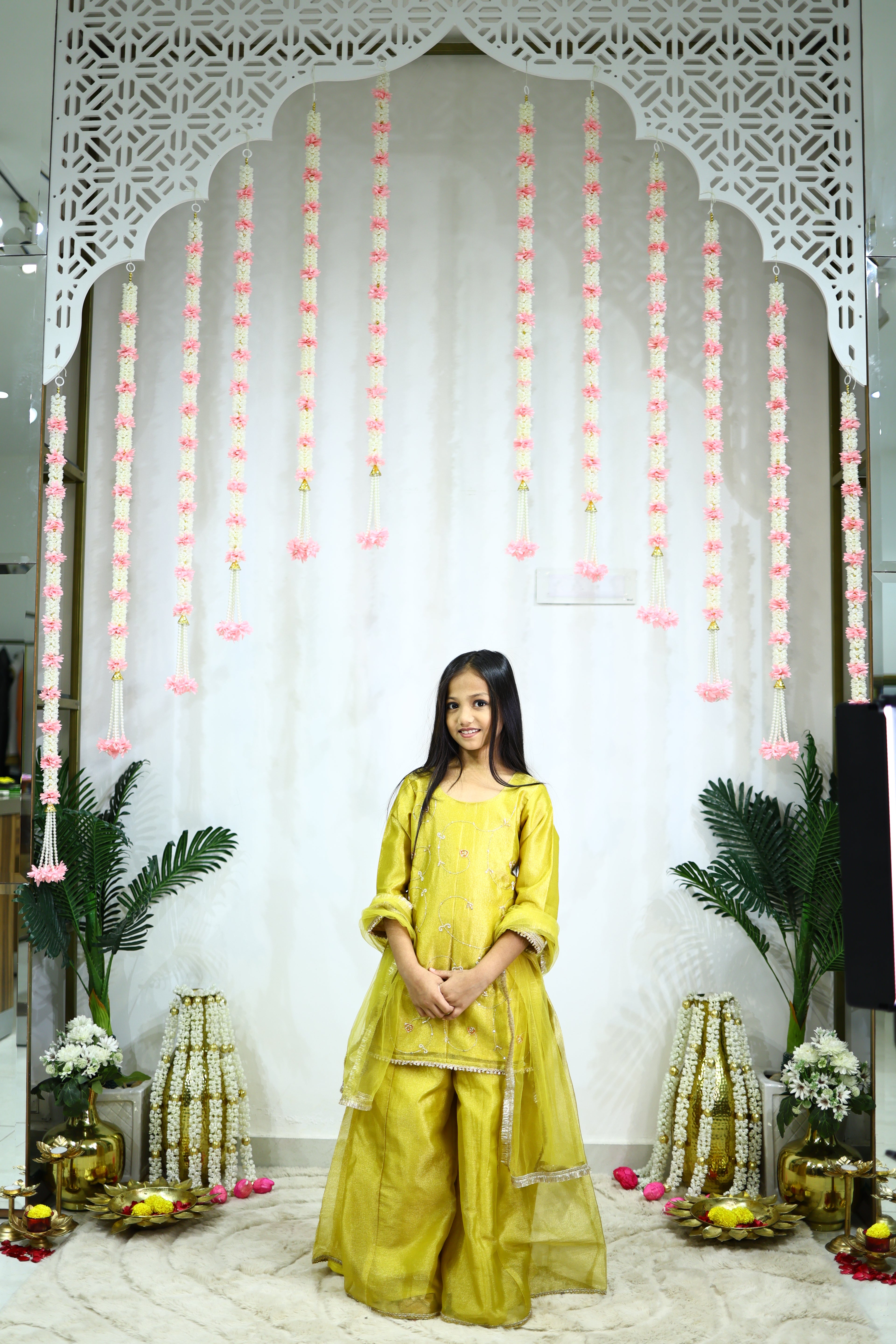 MOHINI JAAL SHARARA SET YELLOW