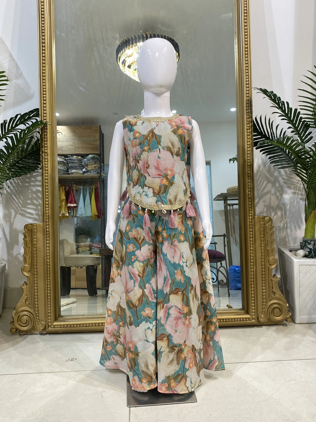 Floral Printed Indo Western Sharara Set