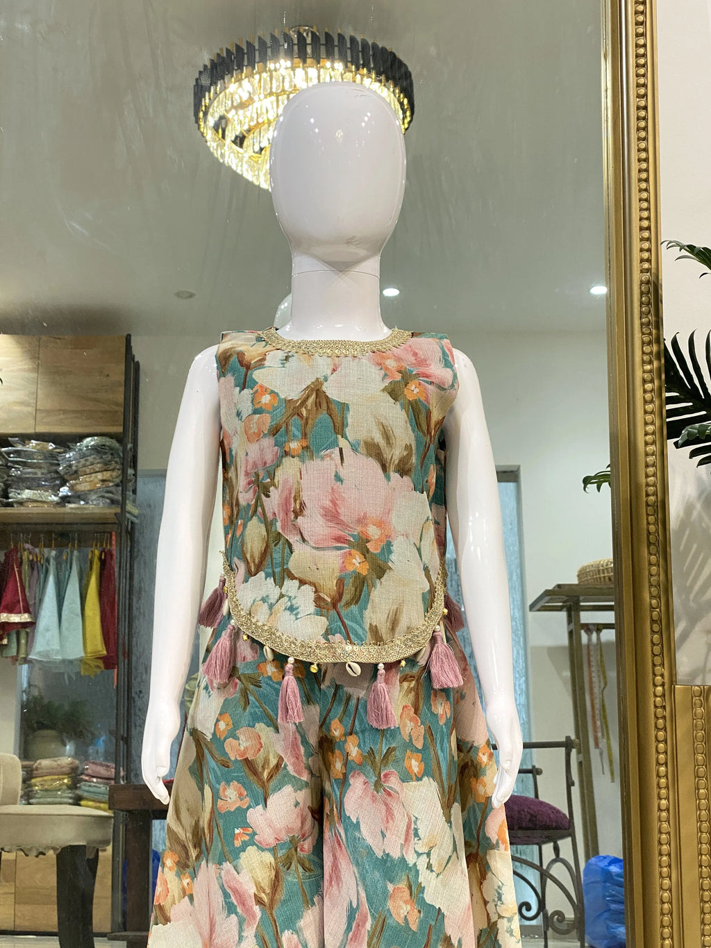 Floral Printed Indo Western Sharara Set