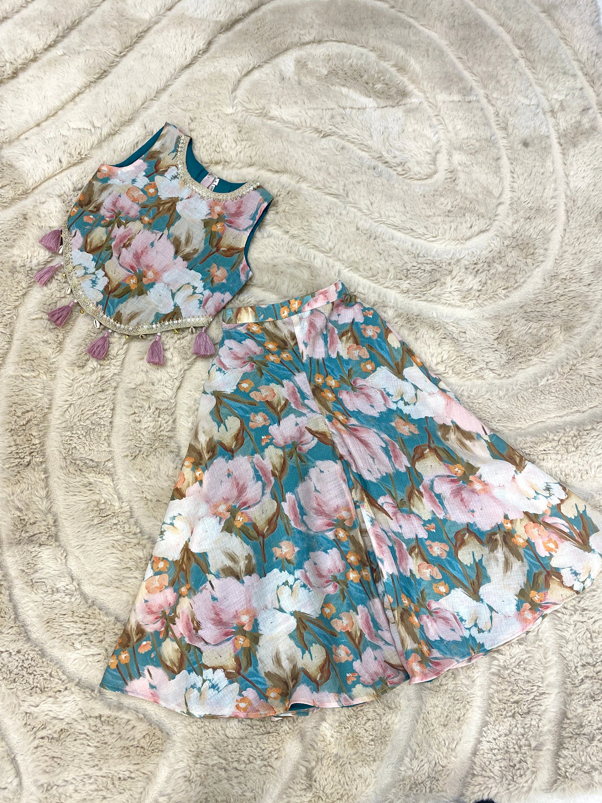 Floral Printed Indo Western Sharara Set