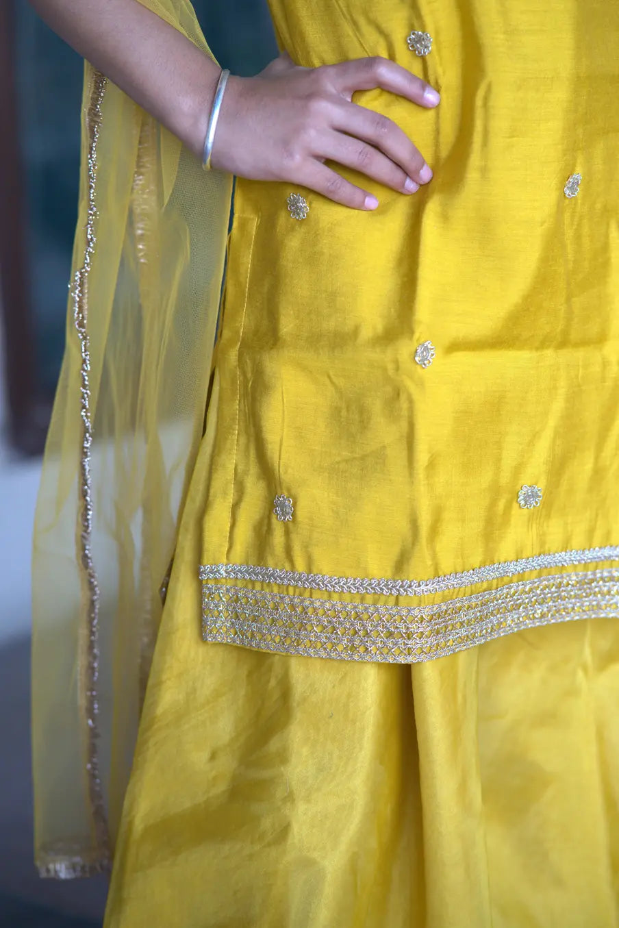 GULABO ORGANZA DRESS YELLOW
