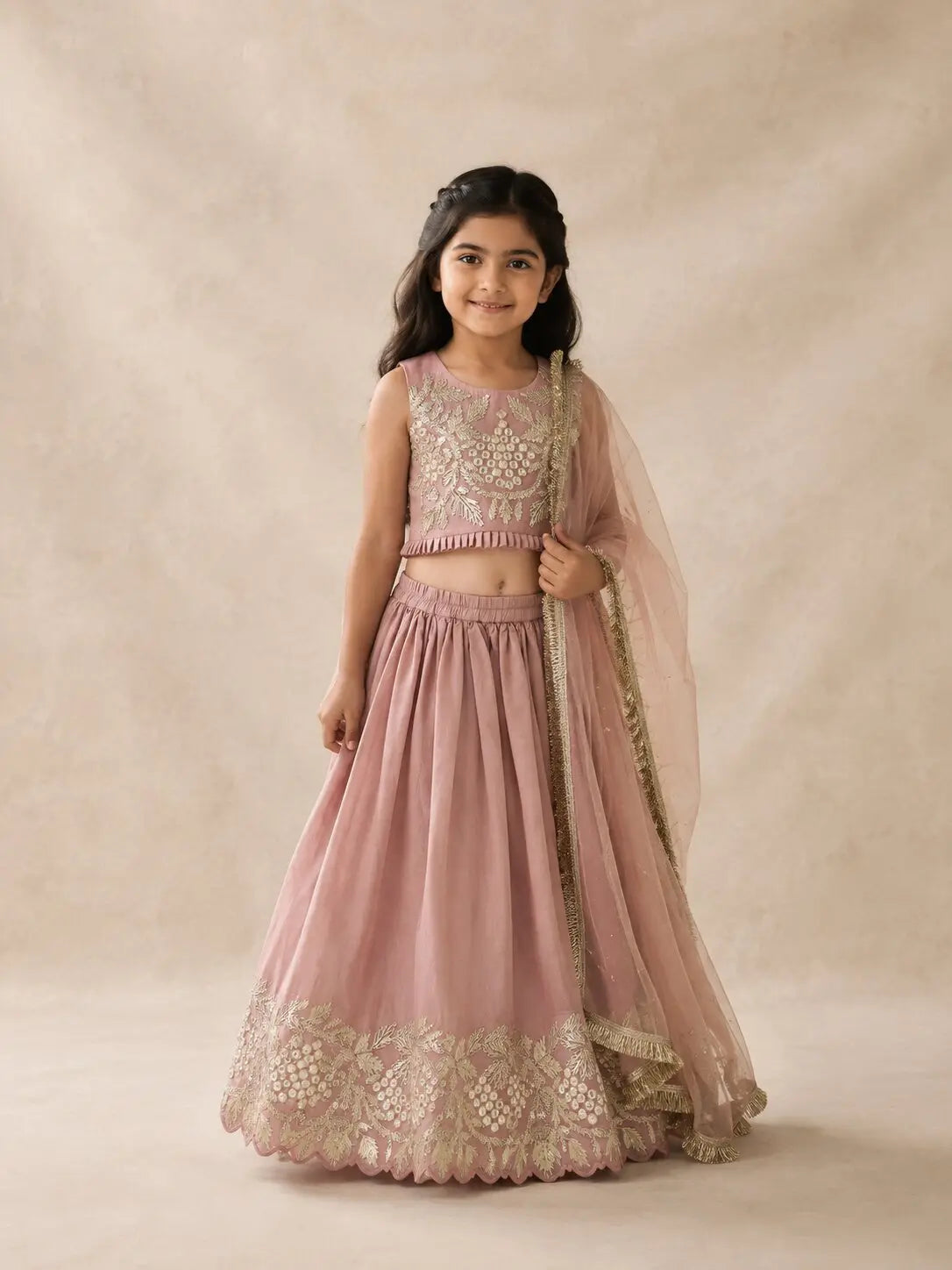 Marwar Roots Noor Gota Patti Lehenga Set featuring intricate Gota work, vibrant colors, and traditional embroidery.