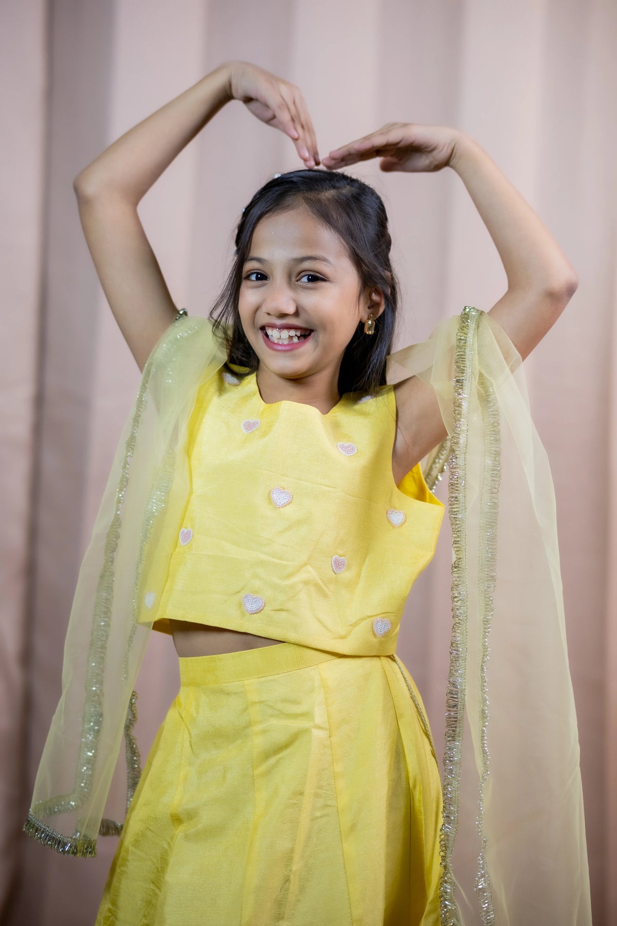 HEART LEHENGA SET YELLOW
