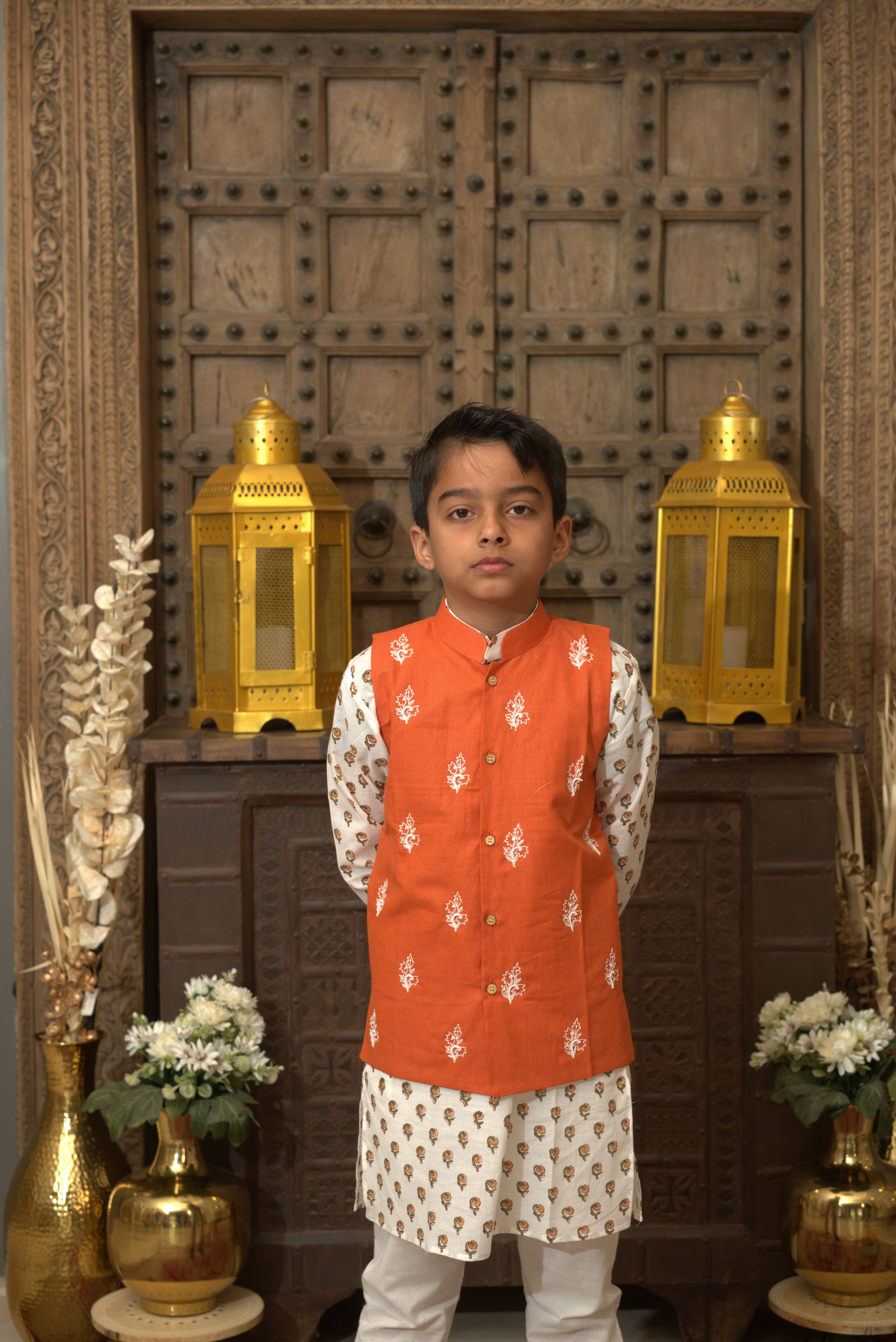 LINEN JACKET SET PEACH