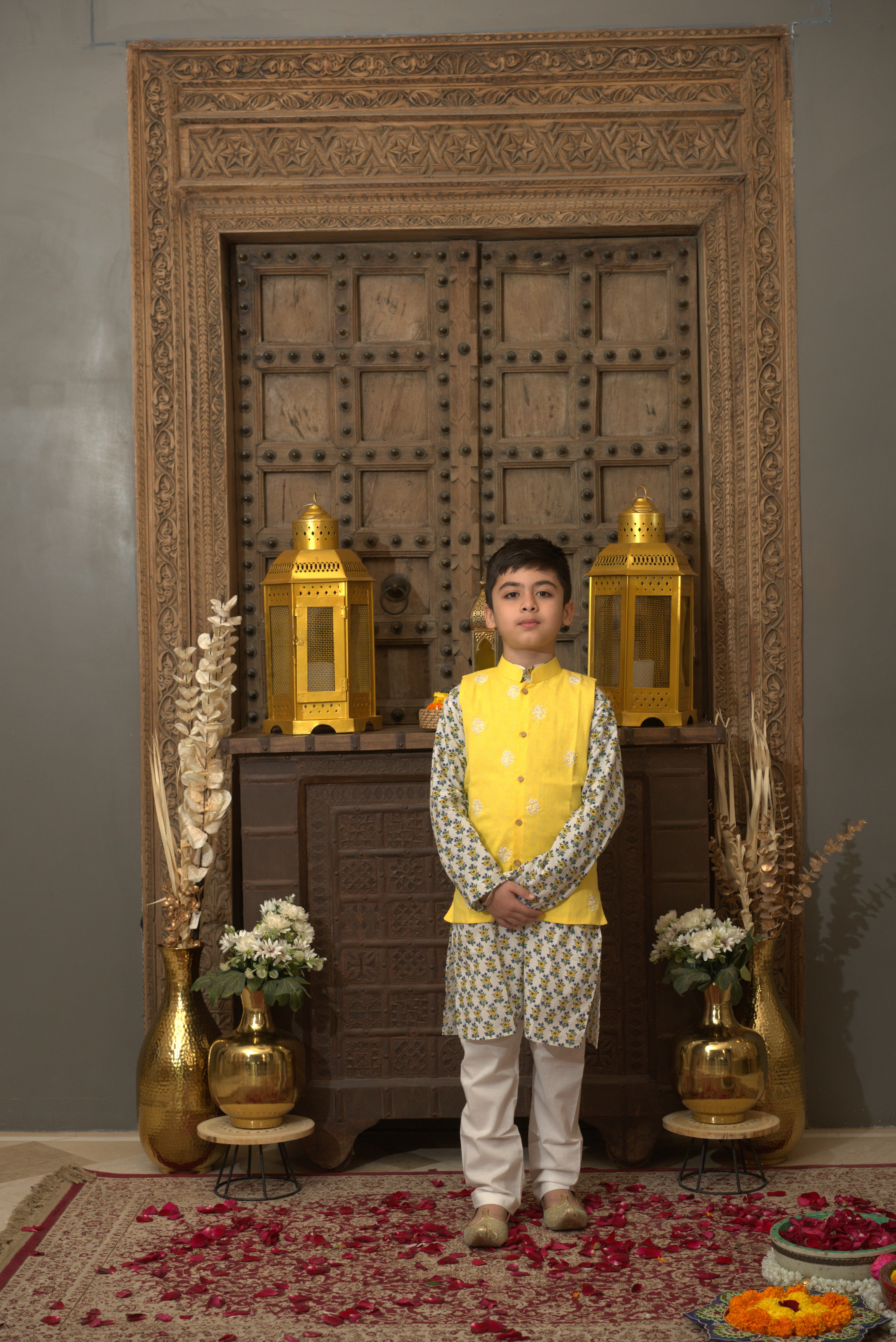 LINEN JACKET SET YELLOW