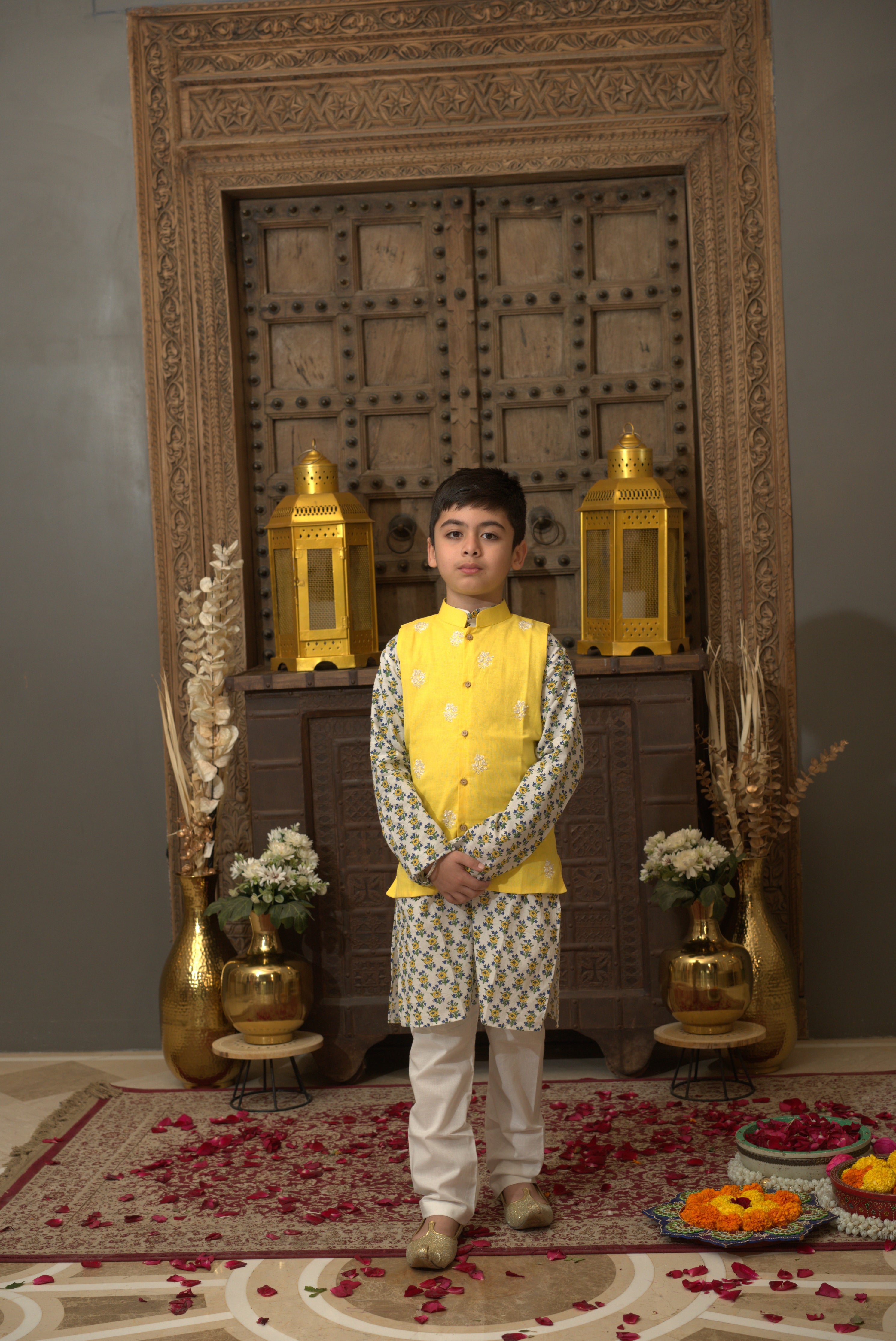 LINEN JACKET SET YELLOW