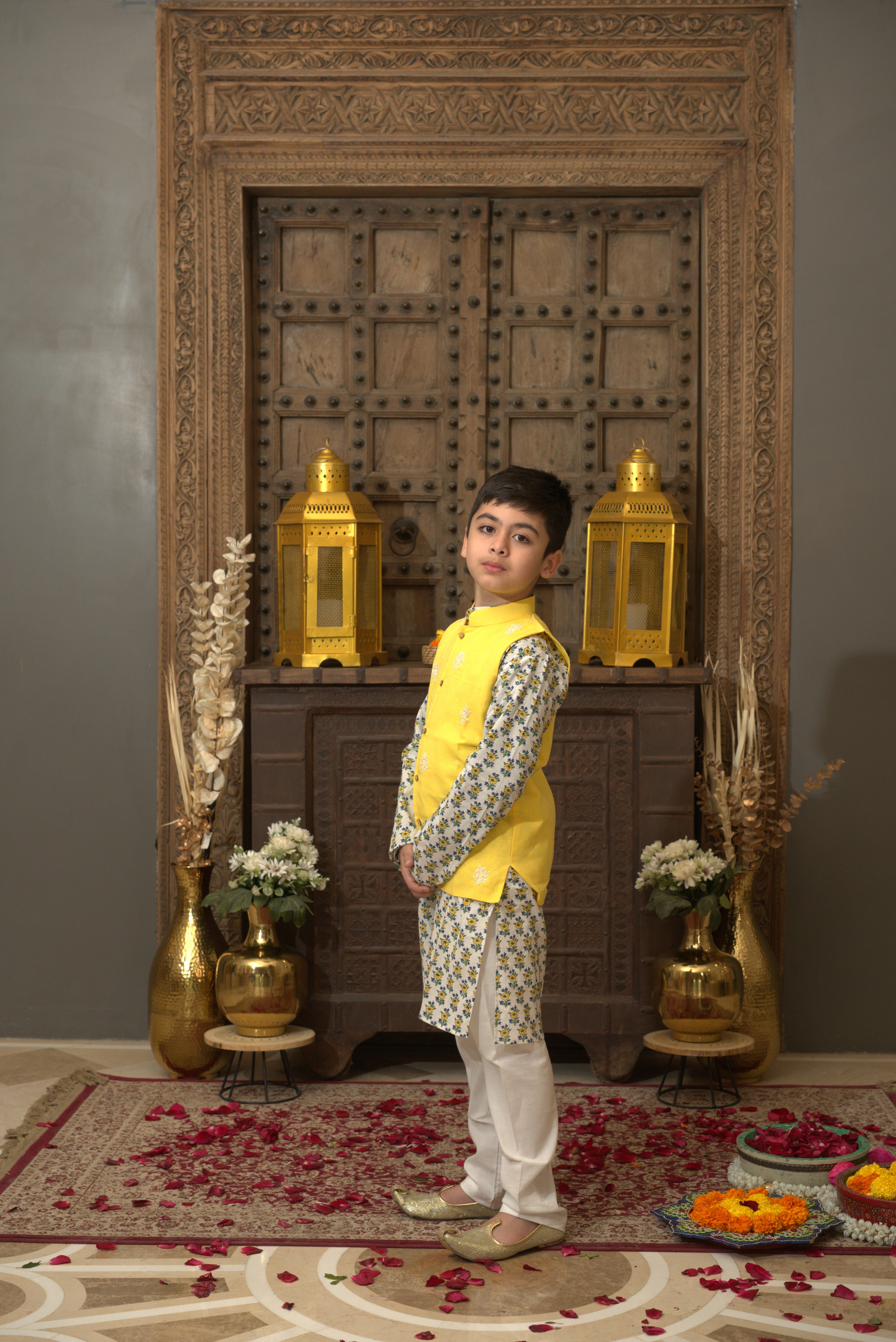 LINEN JACKET SET YELLOW